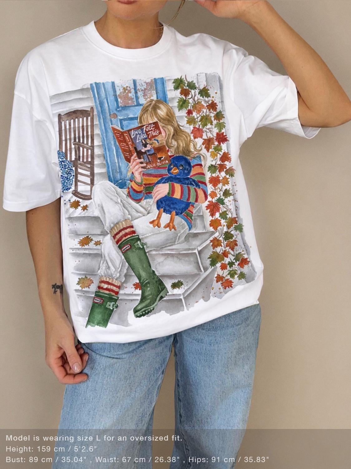 Love Felt Like This book heavyweight t-shirt | hair & skin options