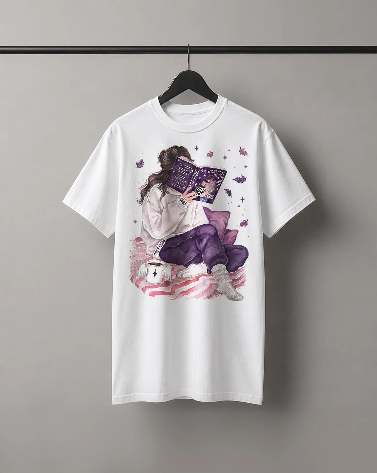 Grim Tidings book heavyweight t-shirt | hair & skin options