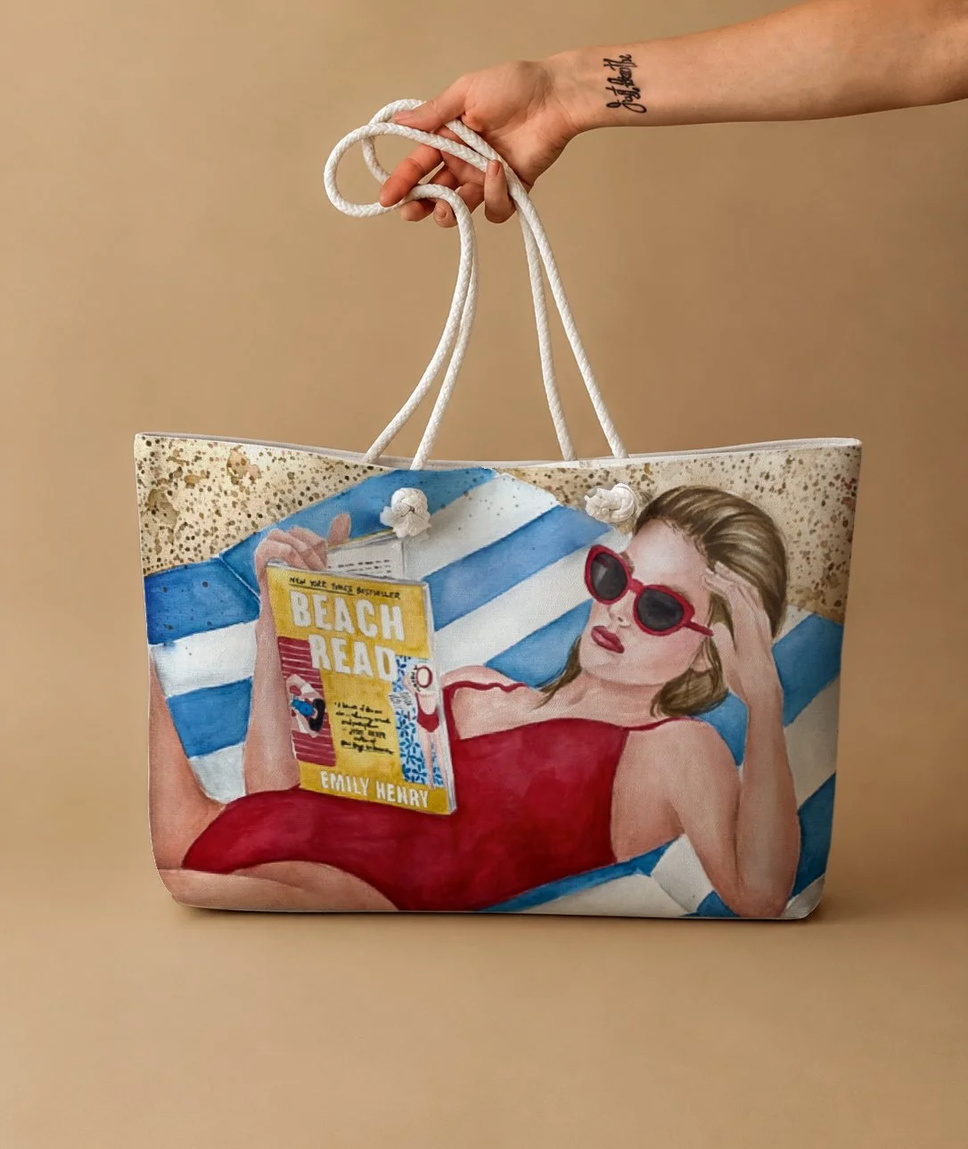 Beach read book large beach tote | Bookish summer essential | hair & skin options.jpg