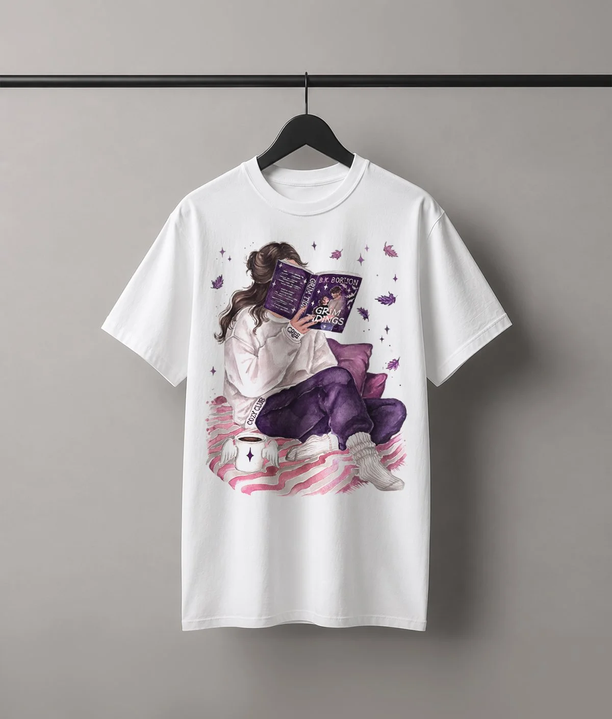 Grim Tidings book heavyweight t-shirt | hair & skin options
