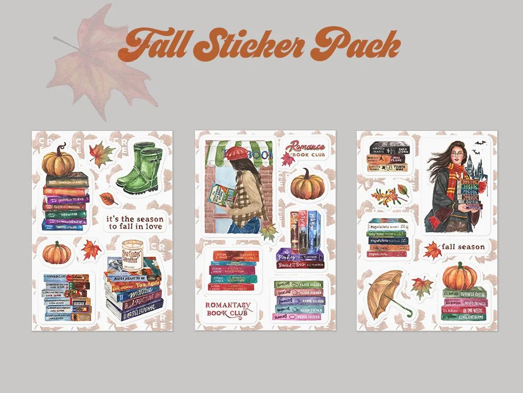 Pack of 3 sticker sheets - Bookish fall stickers — CREE 🧚‍♀️
