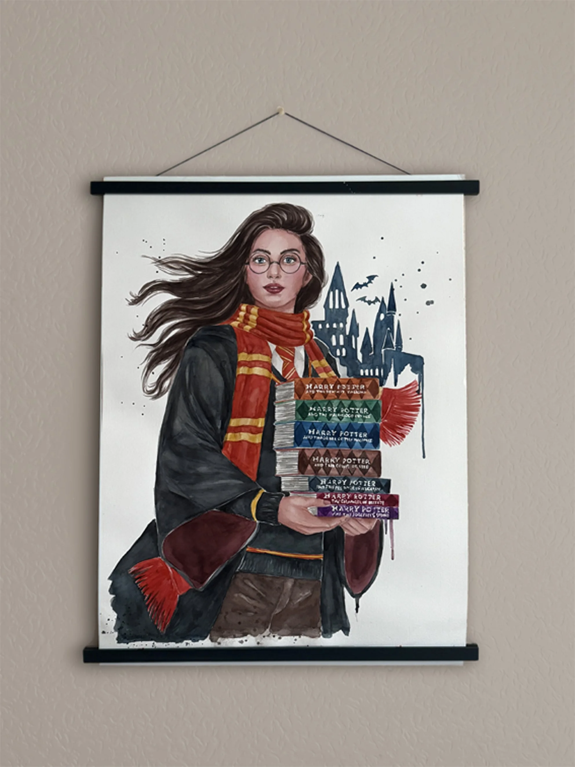 Harry potter inspired original painting – magical wizarding world artwork If Harry Potter was a female character.jpg