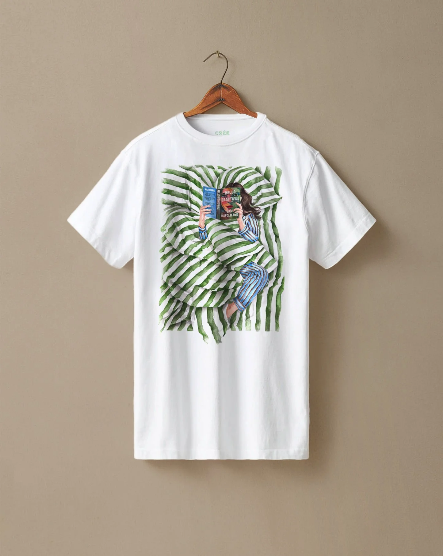 Hello Beautiful book t-shirt – heavyweight boyfriend fit tee | hair color and skin options