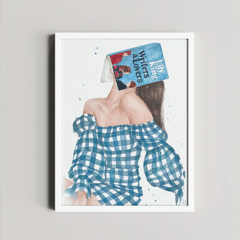 Writers & Lovers by Lily King book art print | hair color options