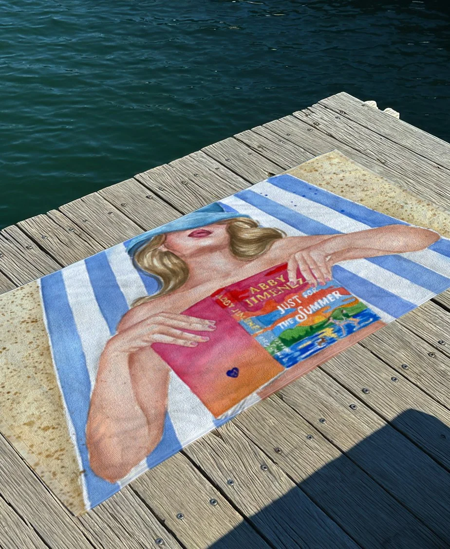 Just for the summer book beach towel | Bookish summer essential | hair & skin options.jpg