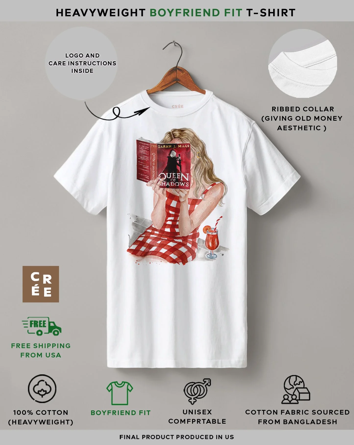 Queen of Shadows book t-shirt, Sarah J Maas fantasy merch.jpg