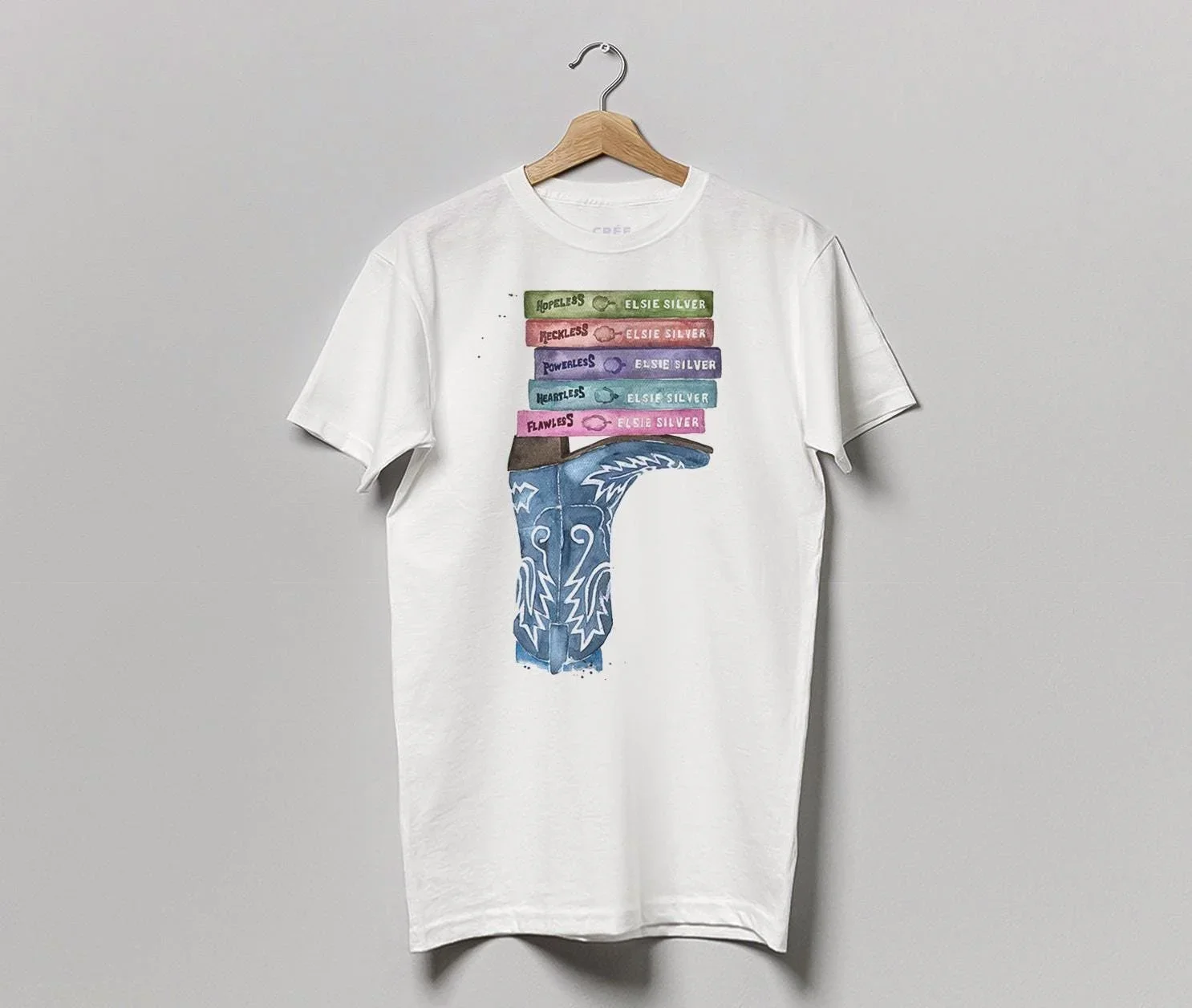 Chestnut Springs books collection t-shirt | 100% cotton tee | boot color options.webp