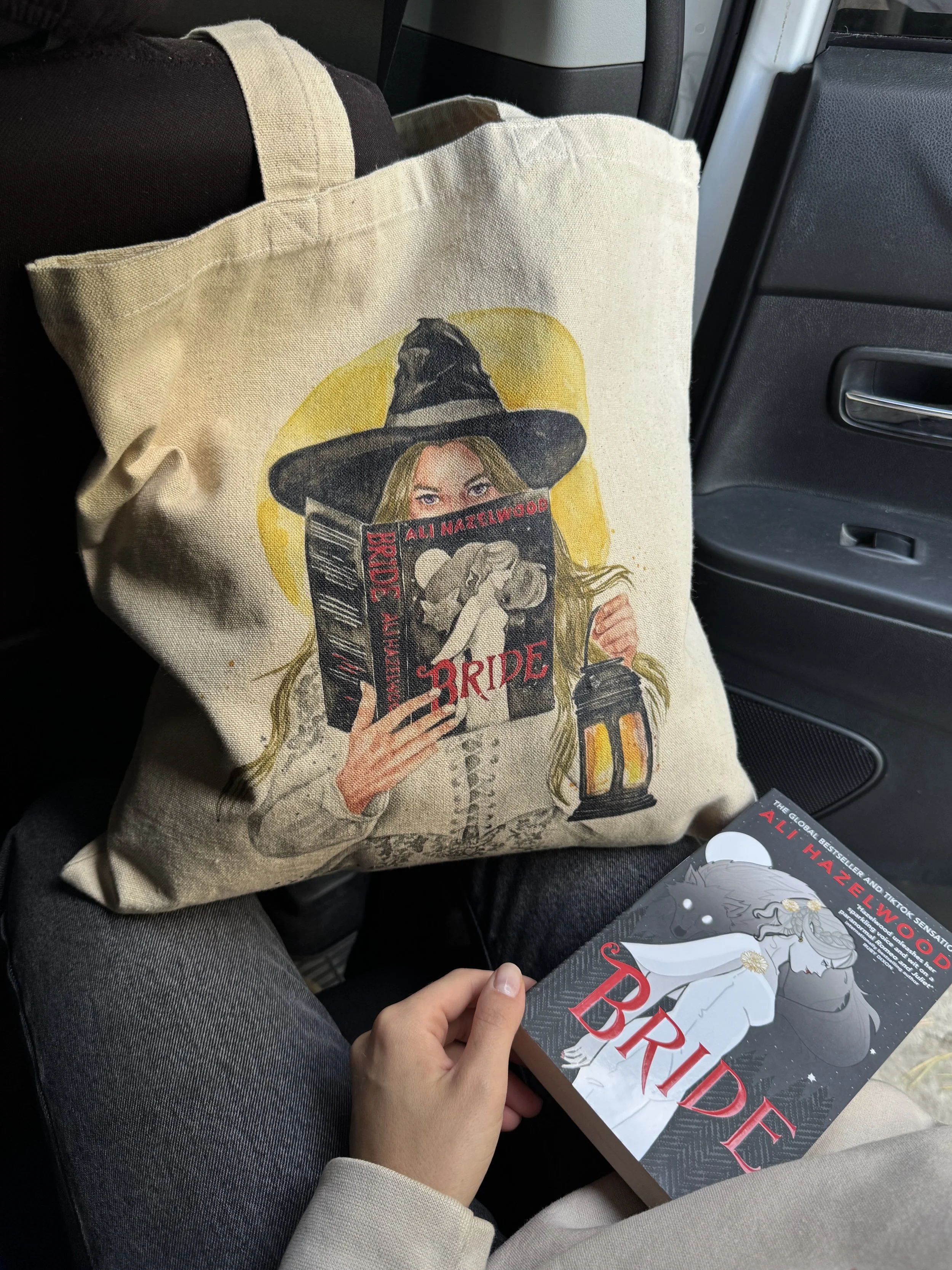 Bride book tote bag | Ali Hazelwood book 100% organic cotton bookish bag | Halloween Fall Collection.jpg
