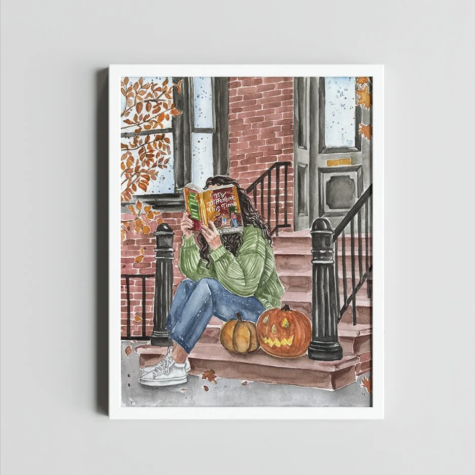It’s Different This Time book art print | Joss Richard romance novel inspired wall art | hair color options.jpg