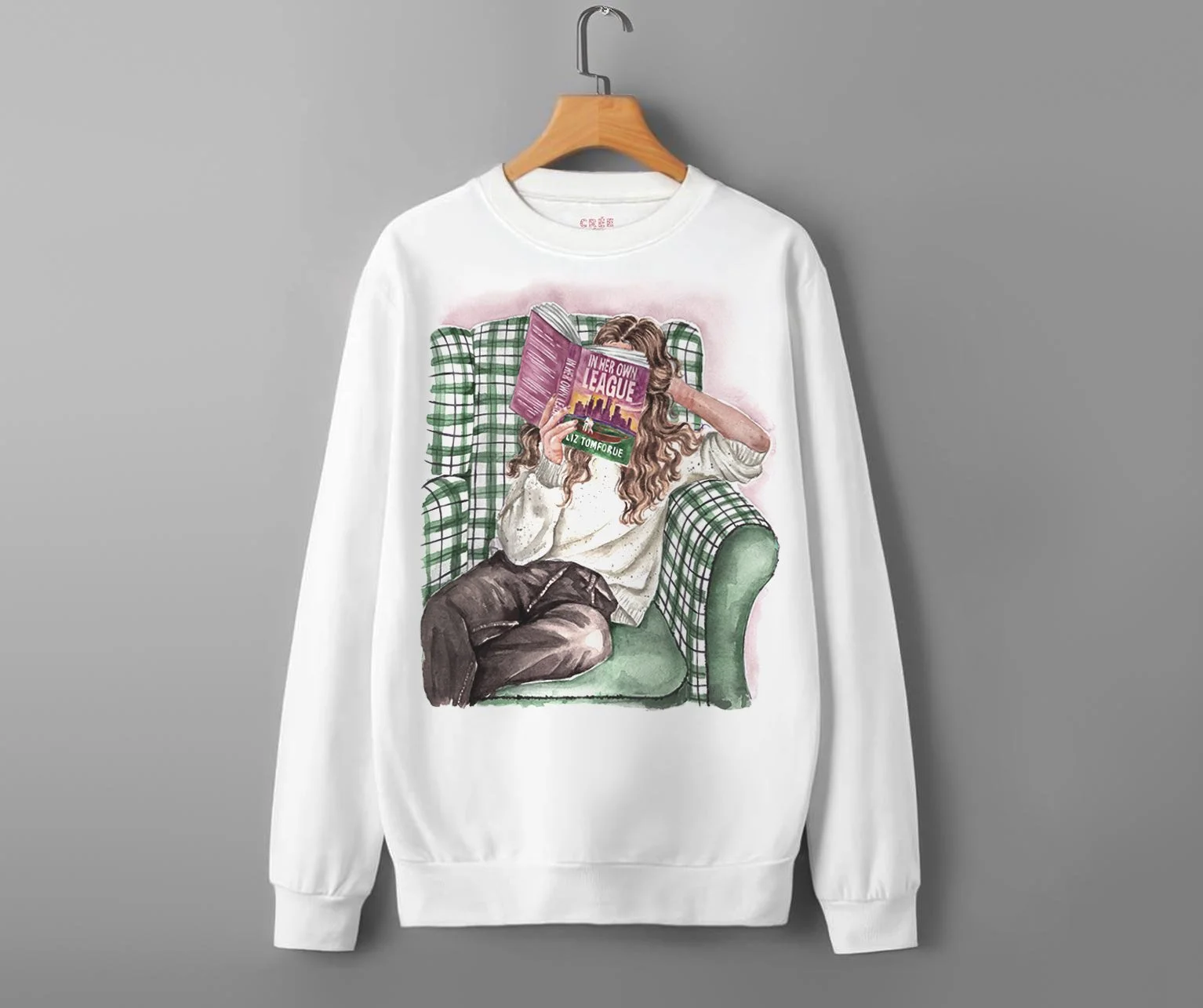 In Her Own League book sweatshirt | hair & skin options.jpg
