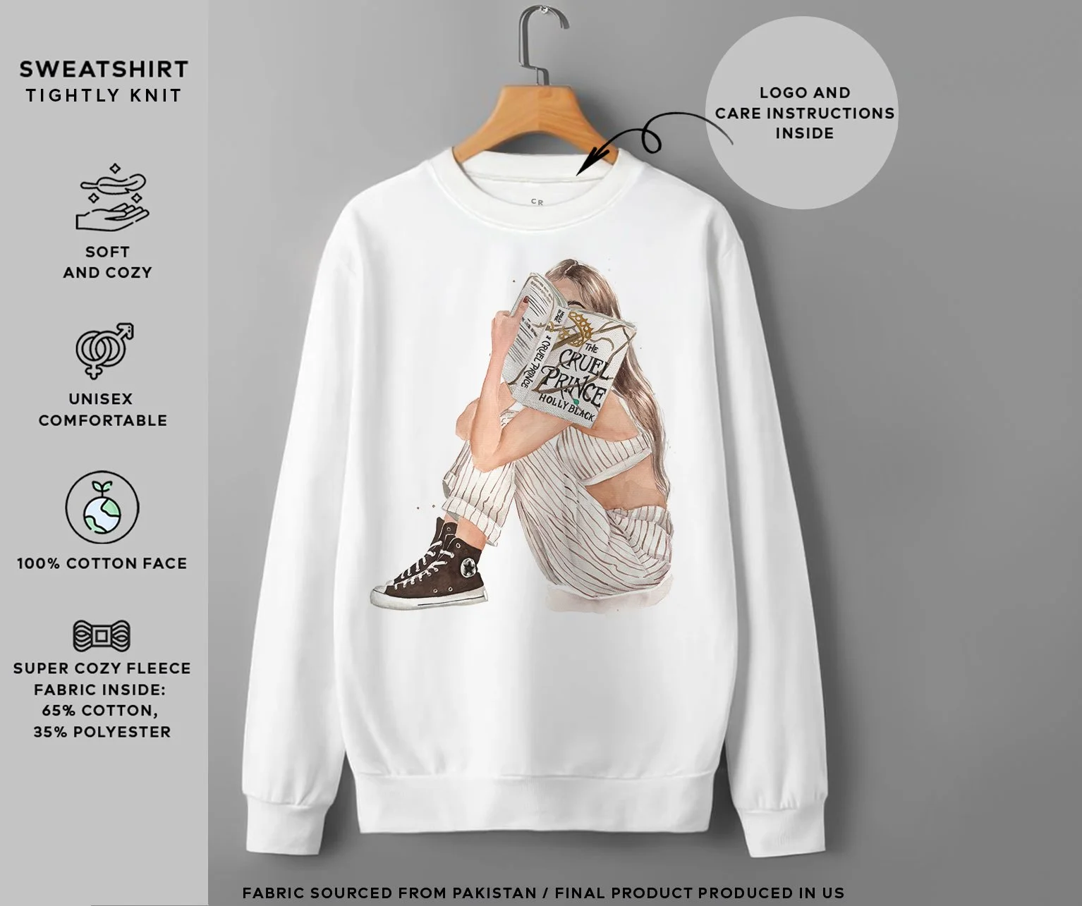 The Cruel Prince Sweatshirt | Holly Black Book Merch | Folk of the Air Cozy Pullover | Fantasy Reader Gift 2.jpg