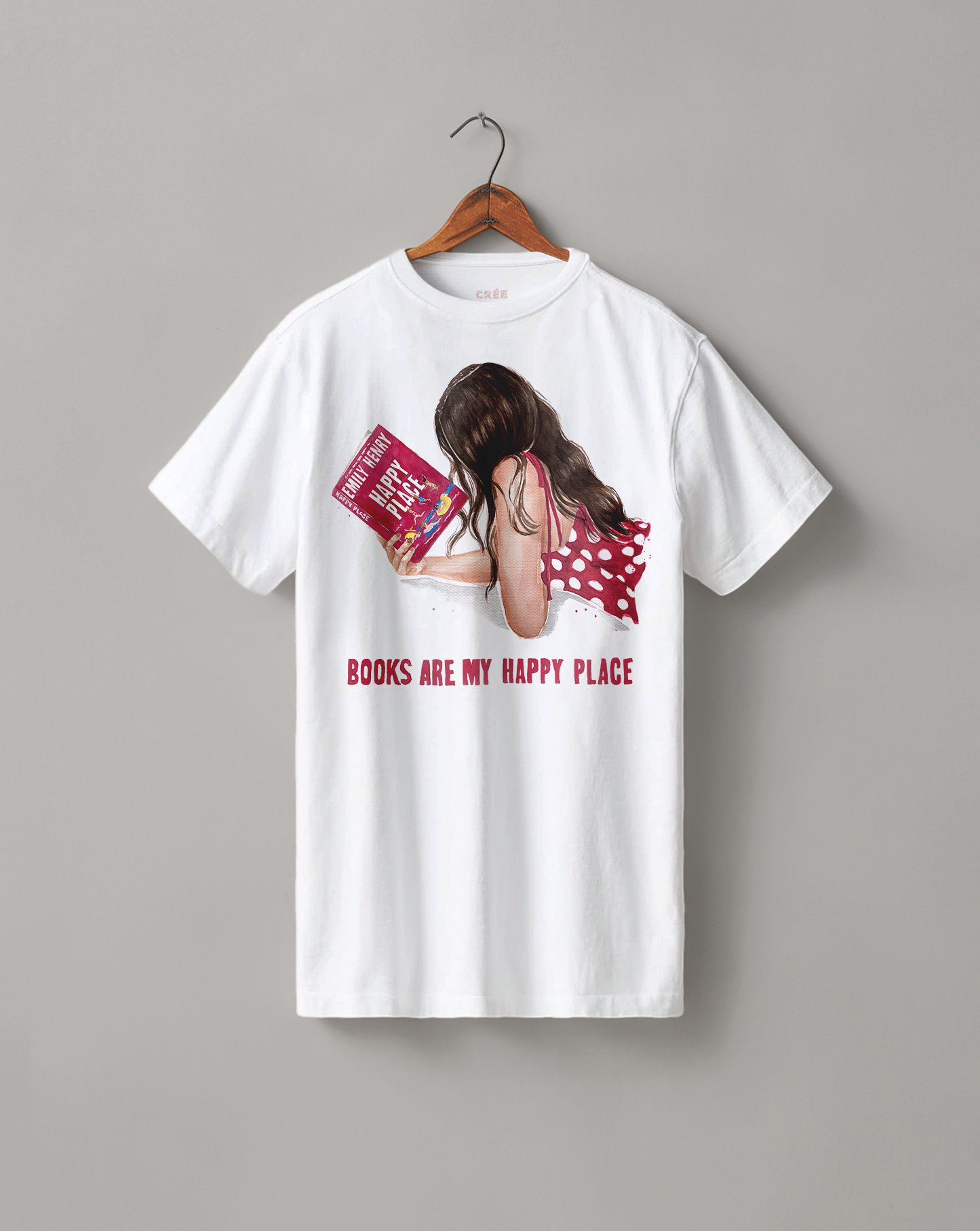 Happy Place book t-shirt, Emily Henry romance merch,.jpg