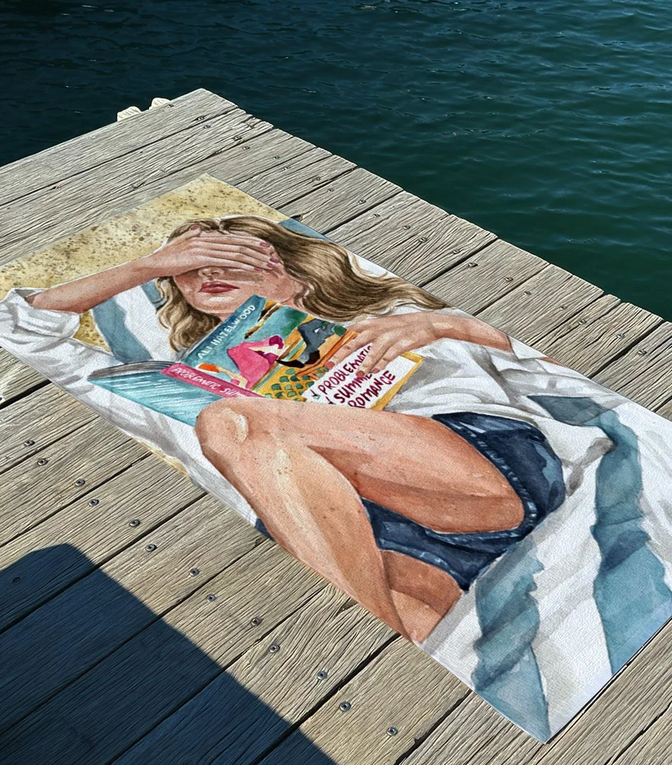 Problematic Summer Romance book beach towel .jpg