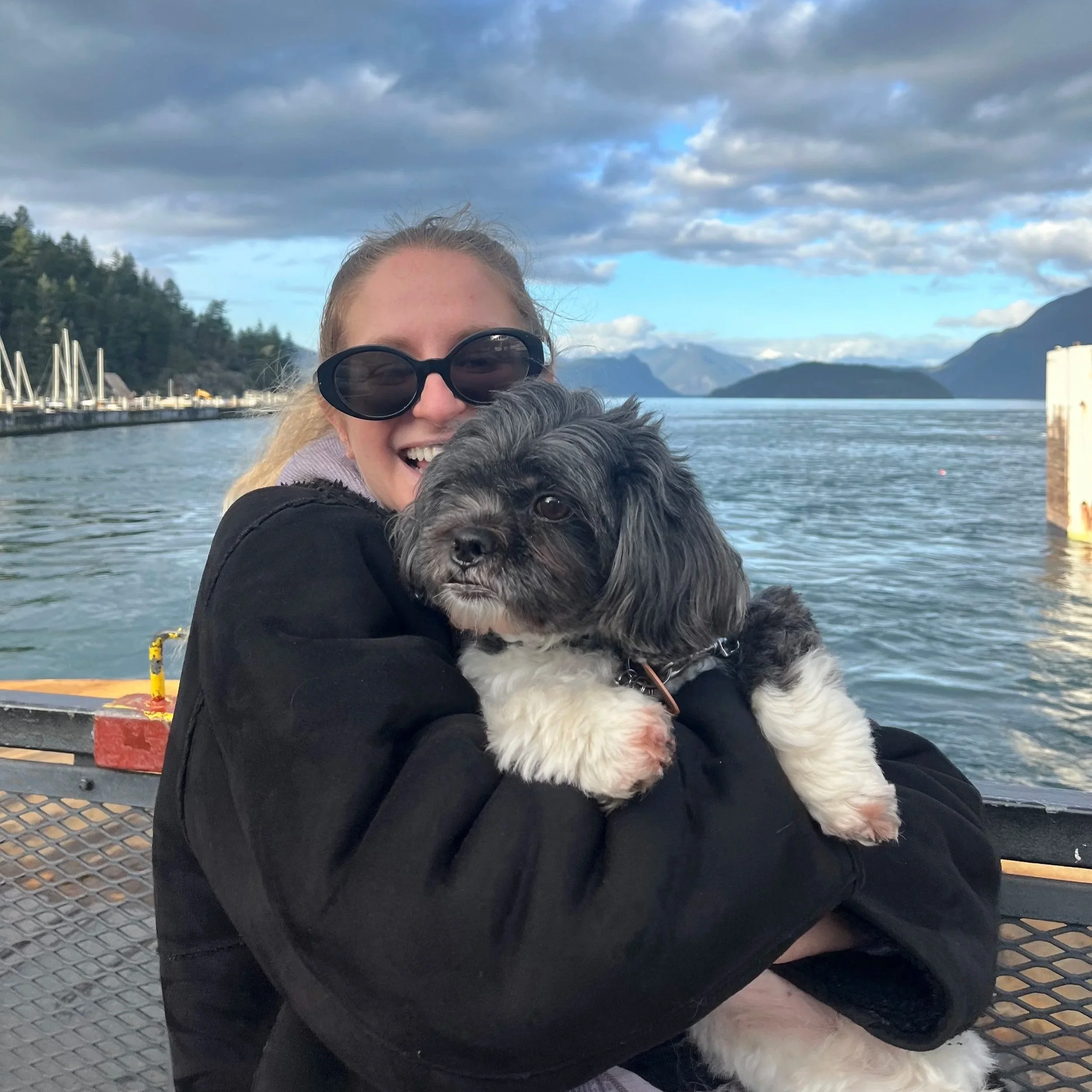 Joelle and her family dog, Ziggy