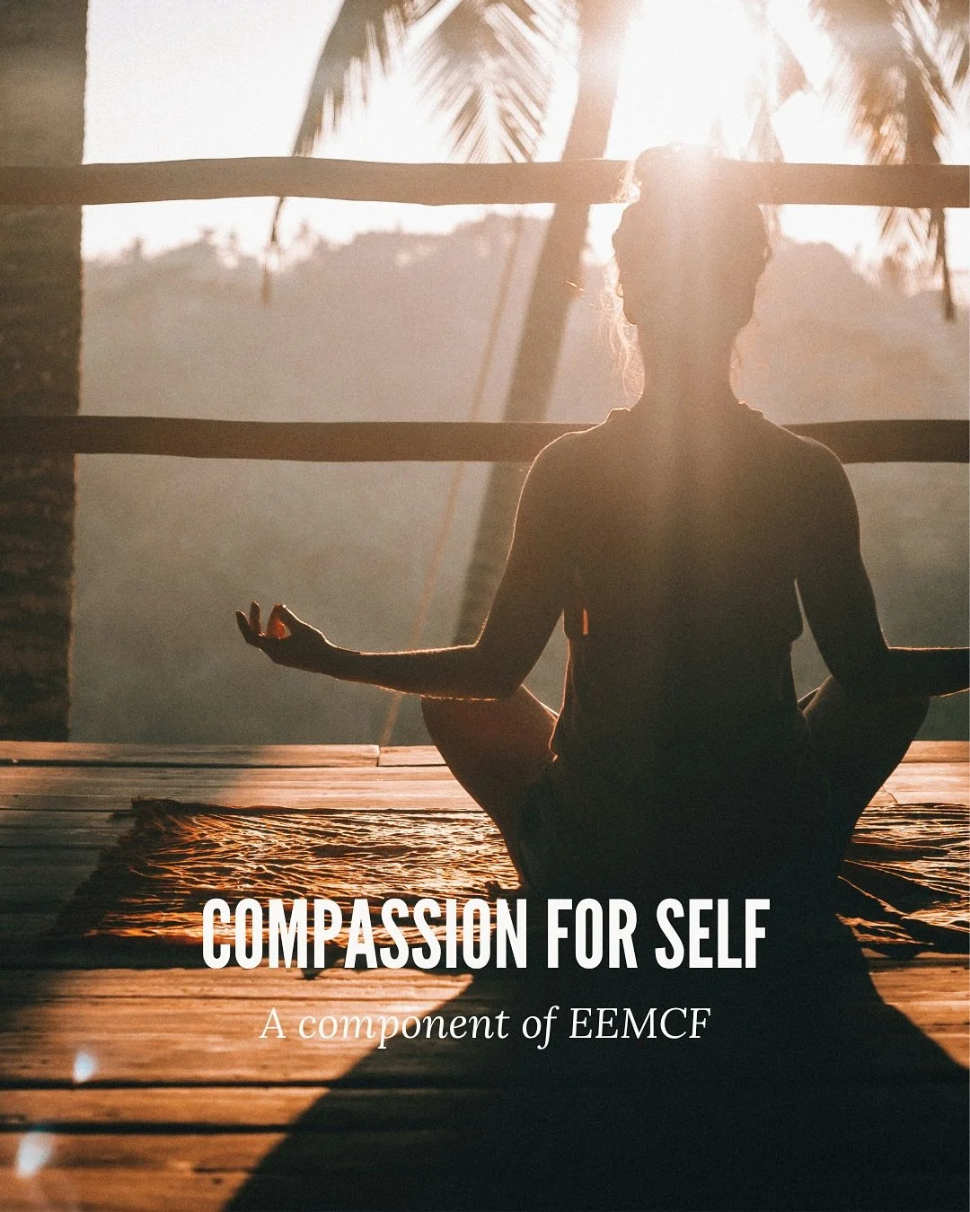 Compassion for self is a component of the Embodied &amp; Embedded Mindfulness and Compassion Framework (EEMCF). It explores thinking, feeling, and acting compassionately toward yourself, as well as accepting care from others.  
Developed by Dr. Bassa