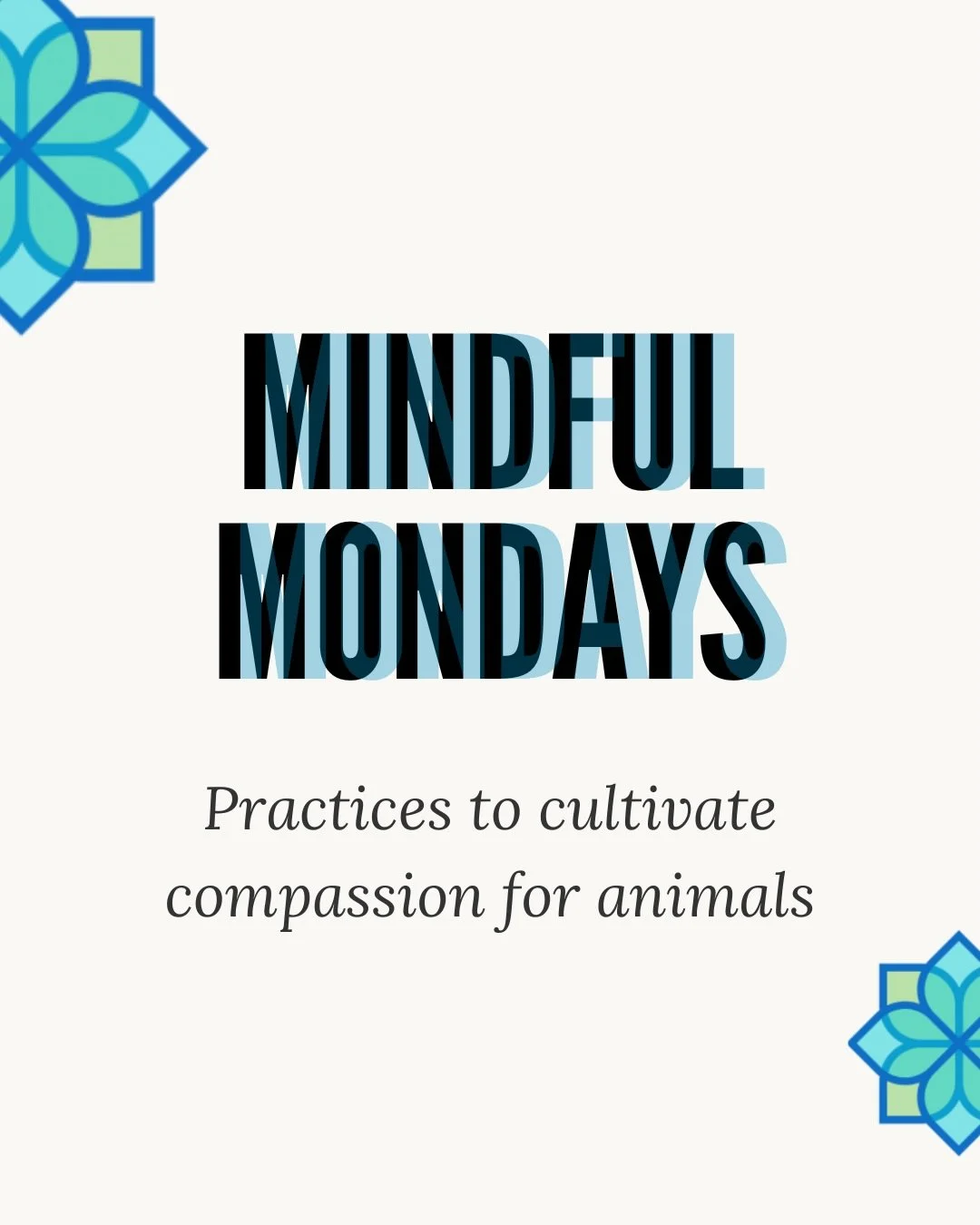 Happy Mindful Monday! 💙&nbsp;

Following the Embodied &amp; Embedded Mindfulness and Compassion Framework (EEMCF), this week&rsquo;s post invites you to cultivate&nbsp;compassion for animals - the practice of meeting animals with kindness, care, and