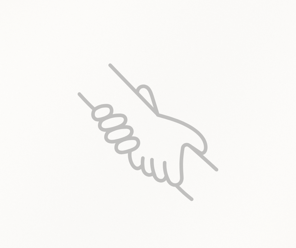 Line drawing of two hands shaking.