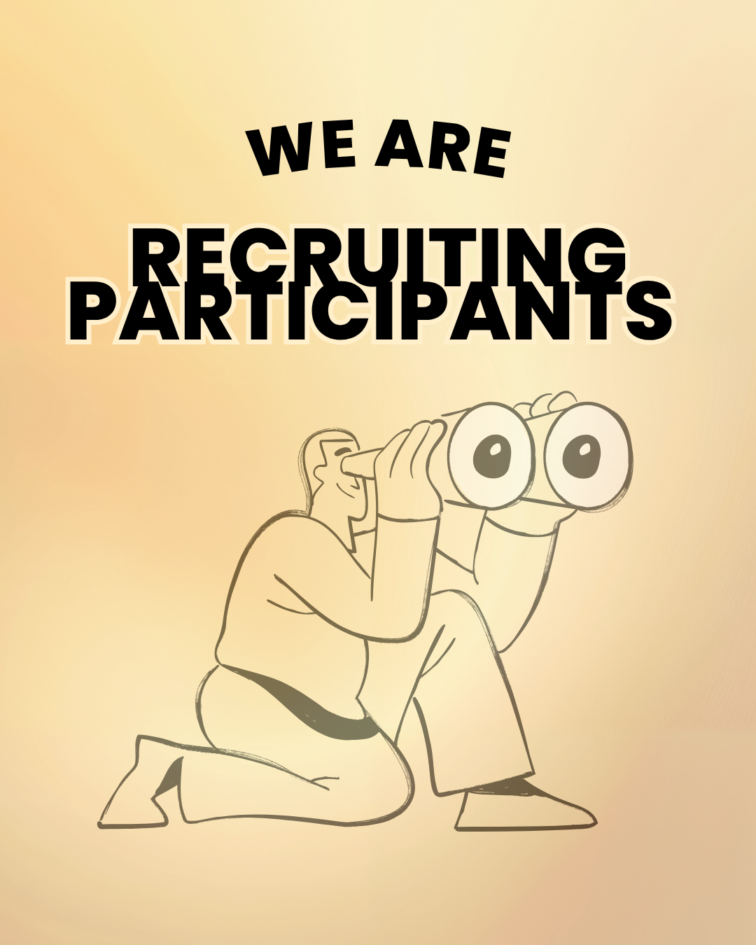 Participant Recruitment Poster with the text "We are recruiting participants"