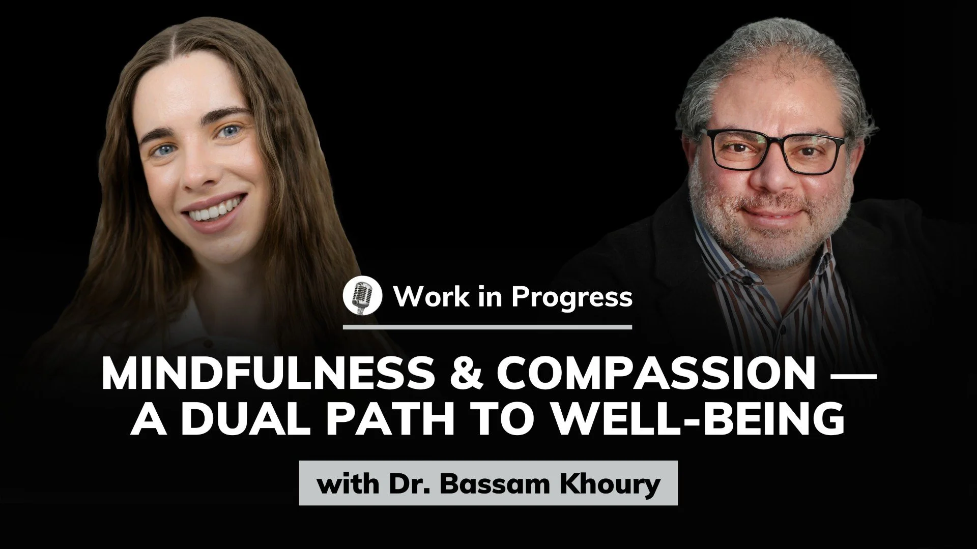 Podcast episode cover image with photo of Dr. Bassam Khoury and interviewer from "Work in Progress" podcast.