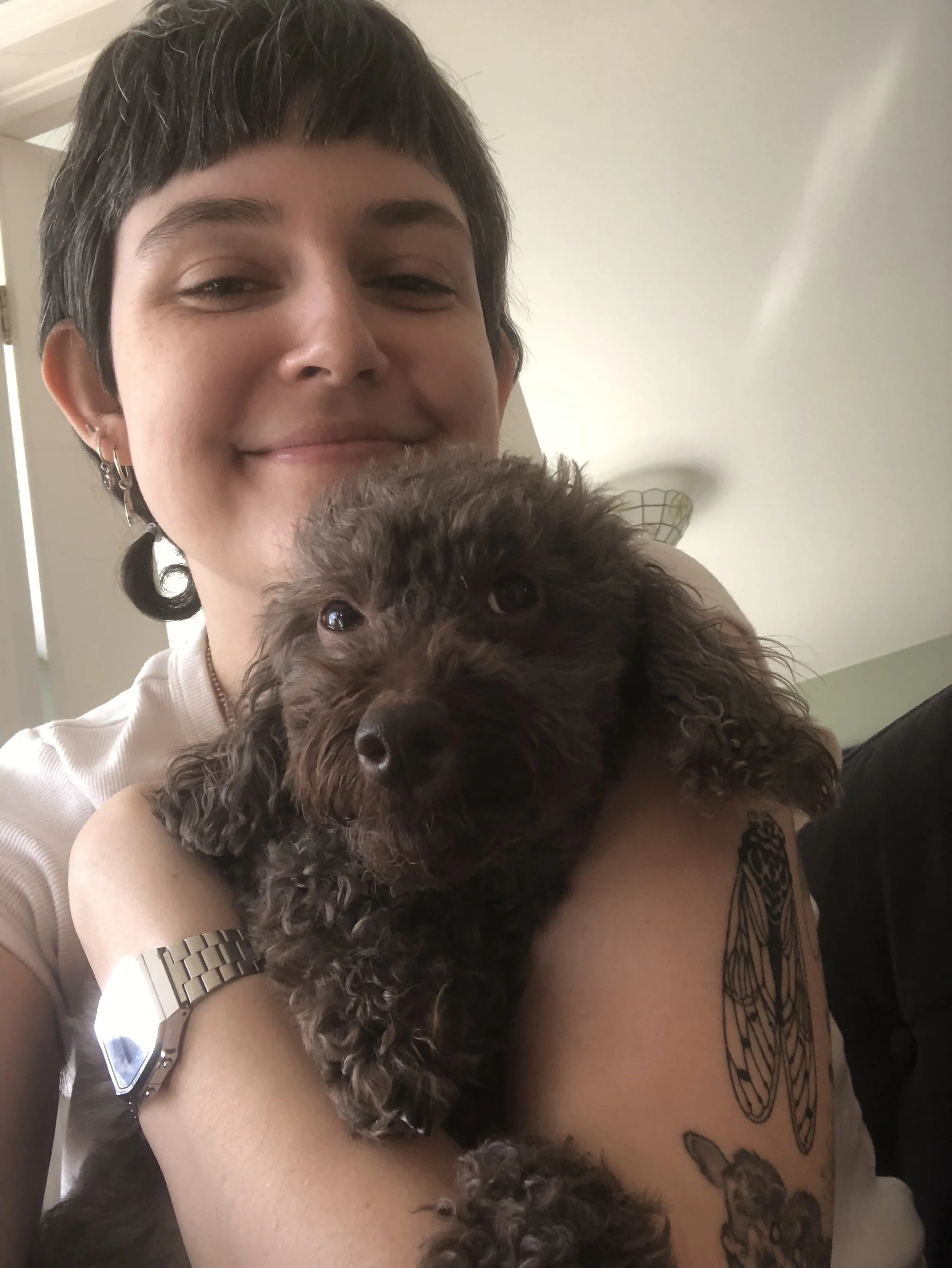 Agata and her family dog, Loulou
