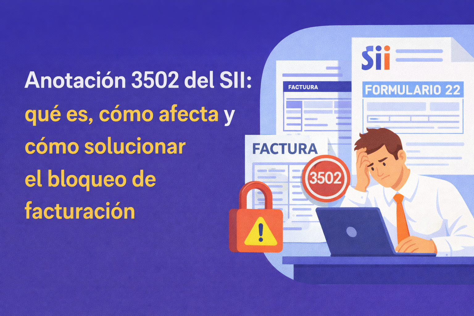 Anotación 3502 del SII: qué es, cómo afecta y cómo solucionar el bloqueo de facturación