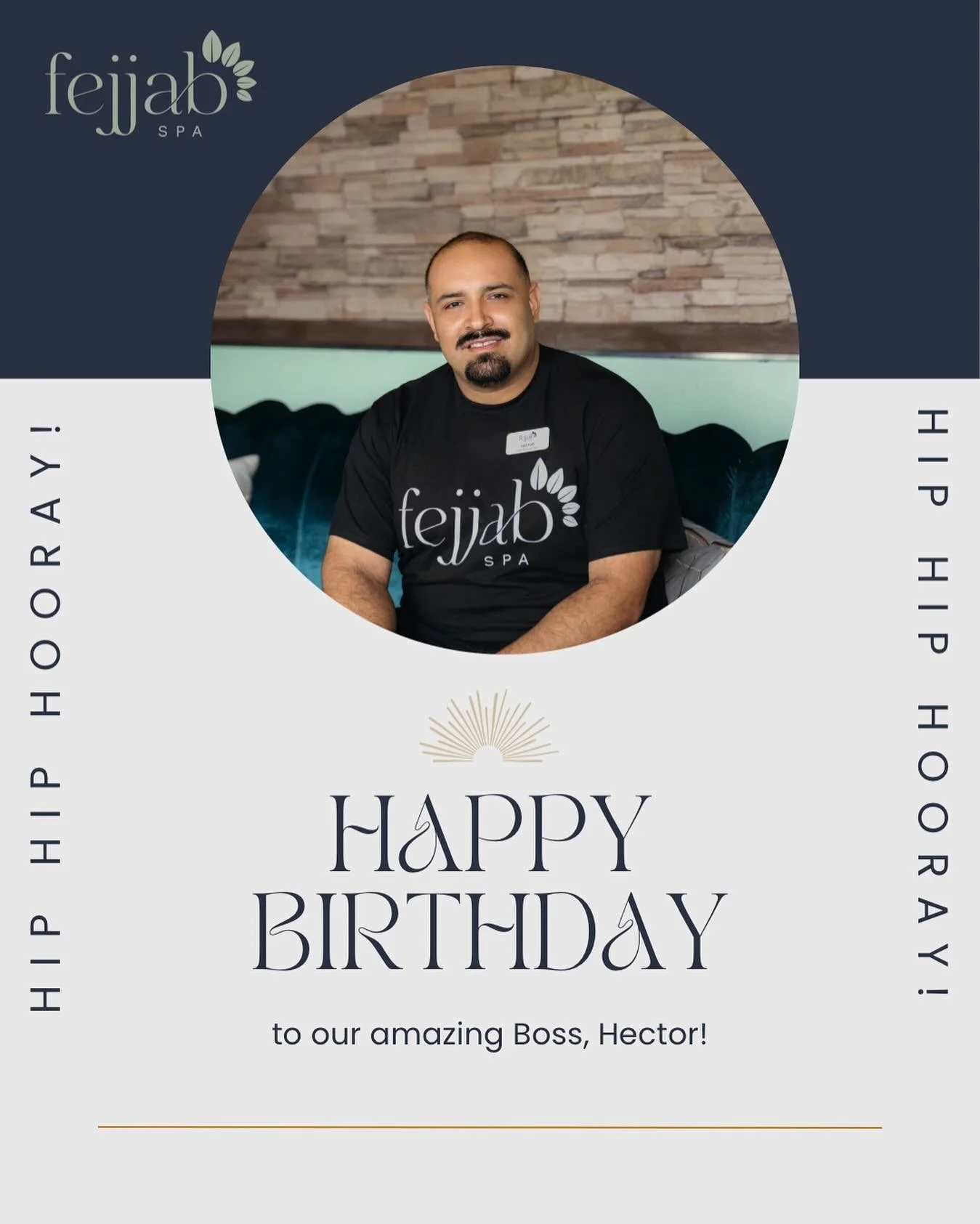 Happy Birthday to our amazing teammate, Hector! ✨🎉
Thank you for all your hard work, creativity, and the incredible effort you put into making Fejjab Spa shine! 🌿💫 Your presence always brings positivity and warmth to the team — we’re