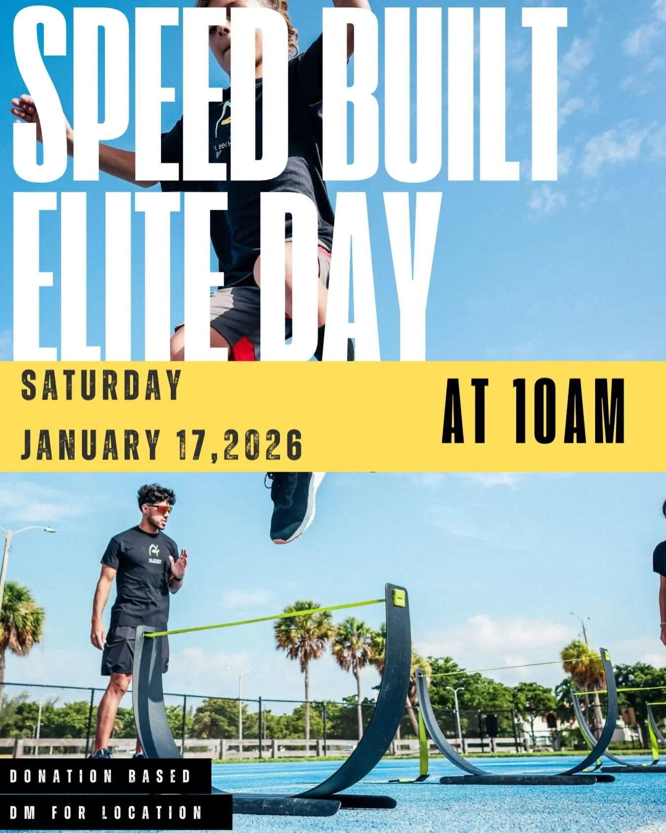 Speed Built: Elite Day 🏁🔥
Train fast. Train elite.
Jan 17 | 10AM
Donation based 🤝
DM for location
Athlete spots are limited. Tap in now! 🚀

#YouthAthletes #TrainElite #SportsPerformance #SpeedTraining #StrengthAndConditioning