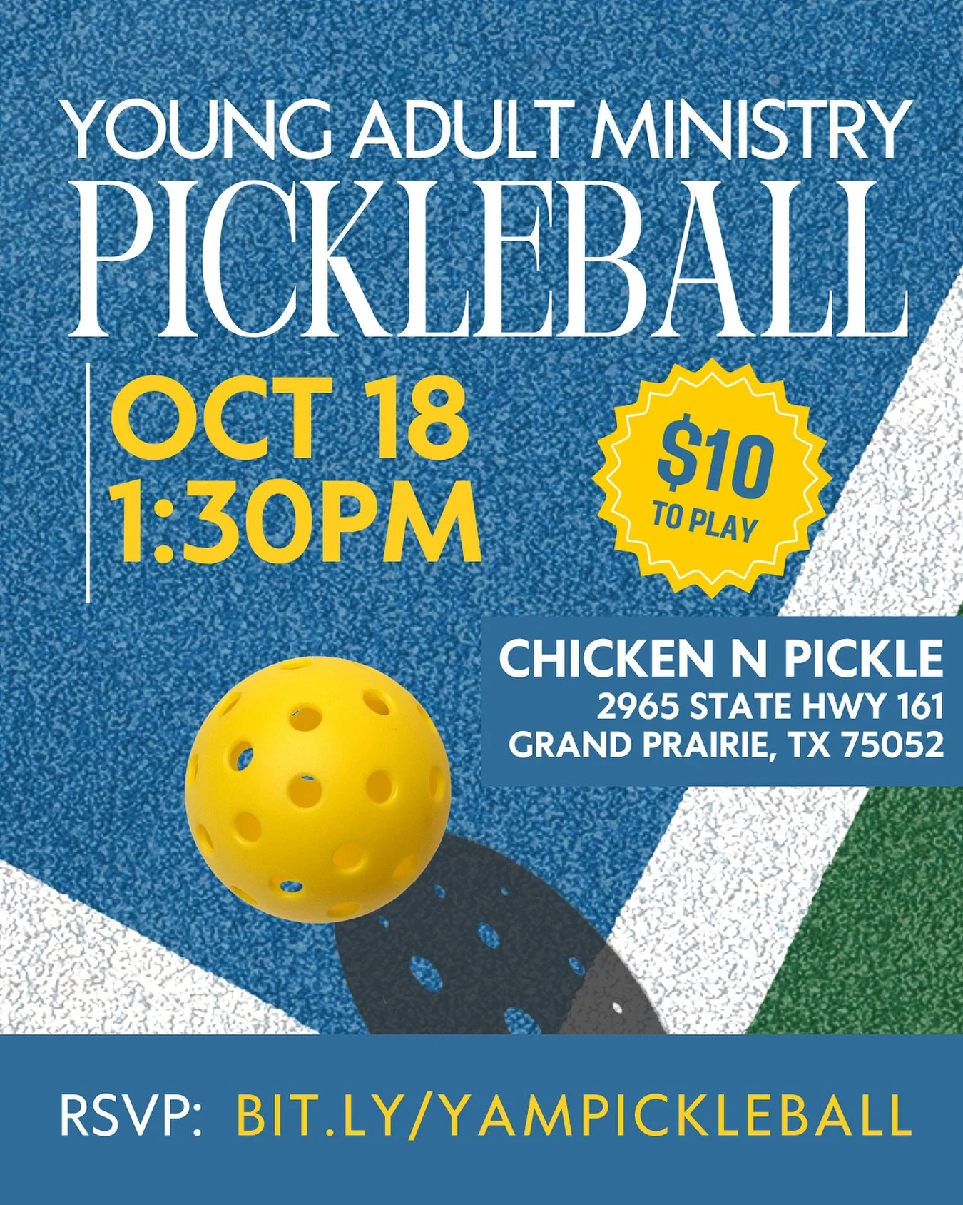 You urging to play pickleball? Me too. Well, lucky for us, YAM is hosting a pickleball event and YOU are invited :) $10 to enter and let&rsquo;s have fun together! 🤩🙌🏻 Make sure to RSVP!