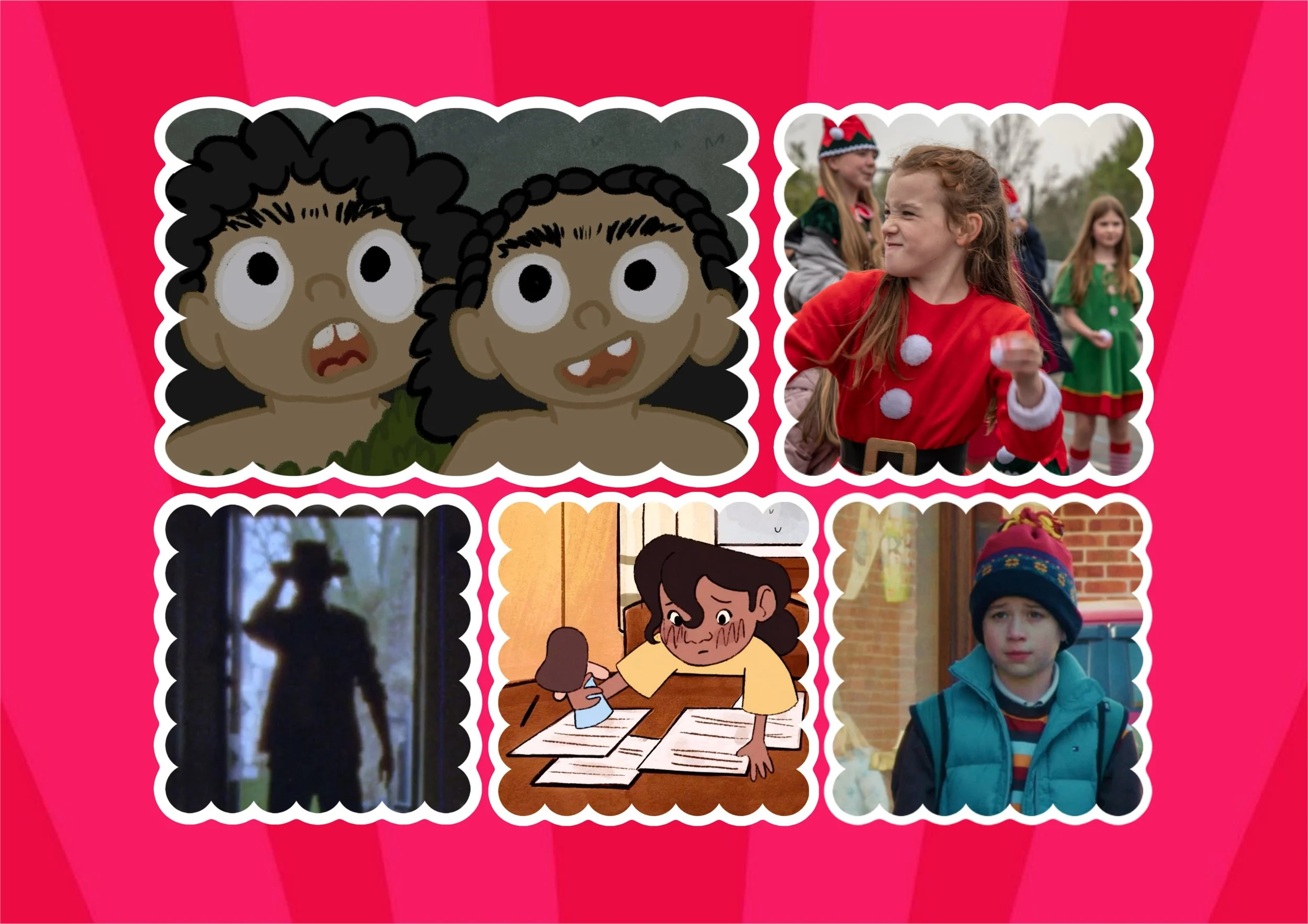 5 film stills from the family film programme