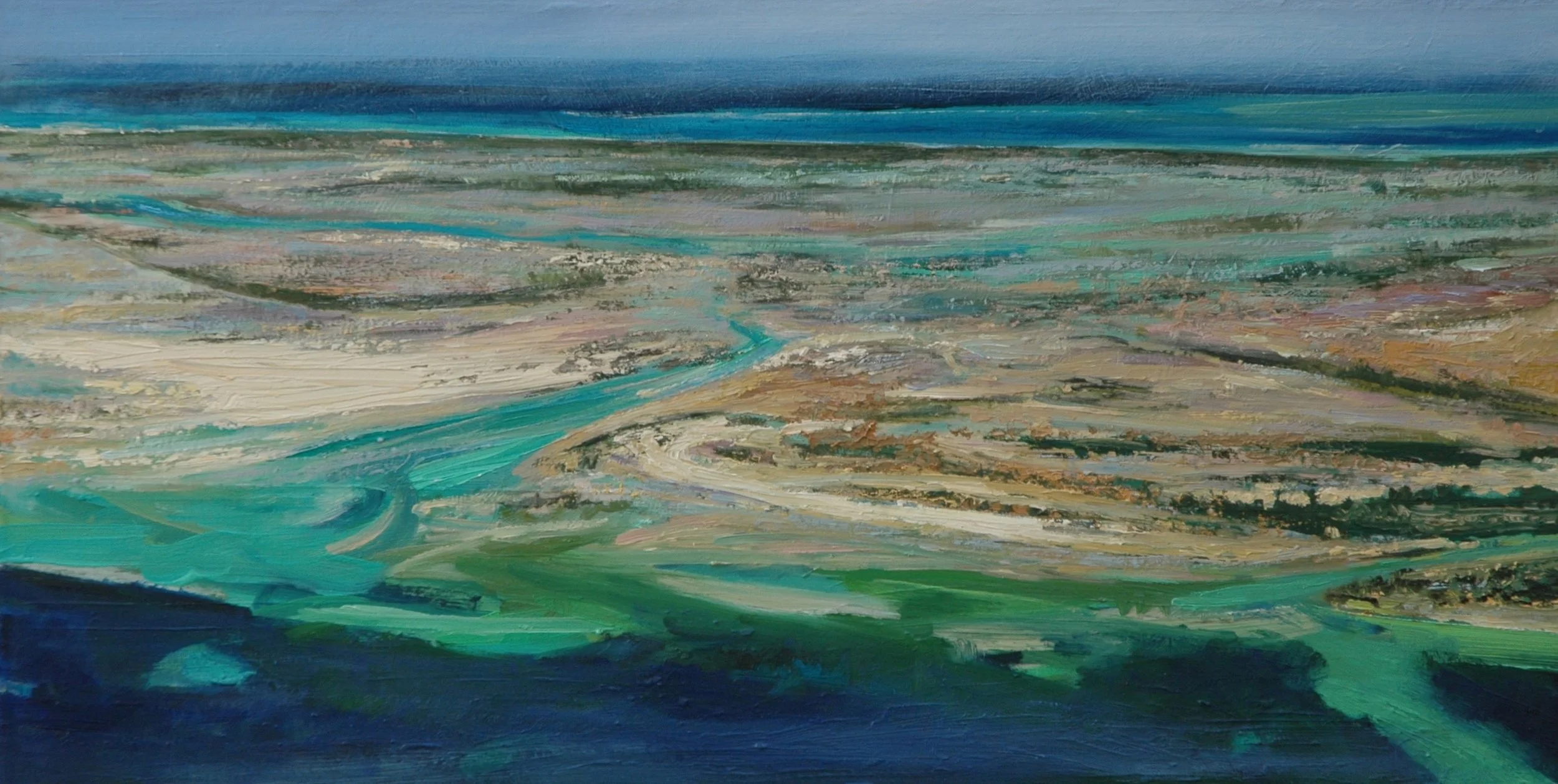 Approaching Abu Dhabi, oil on canvas, 80cm x 40cm.jpg