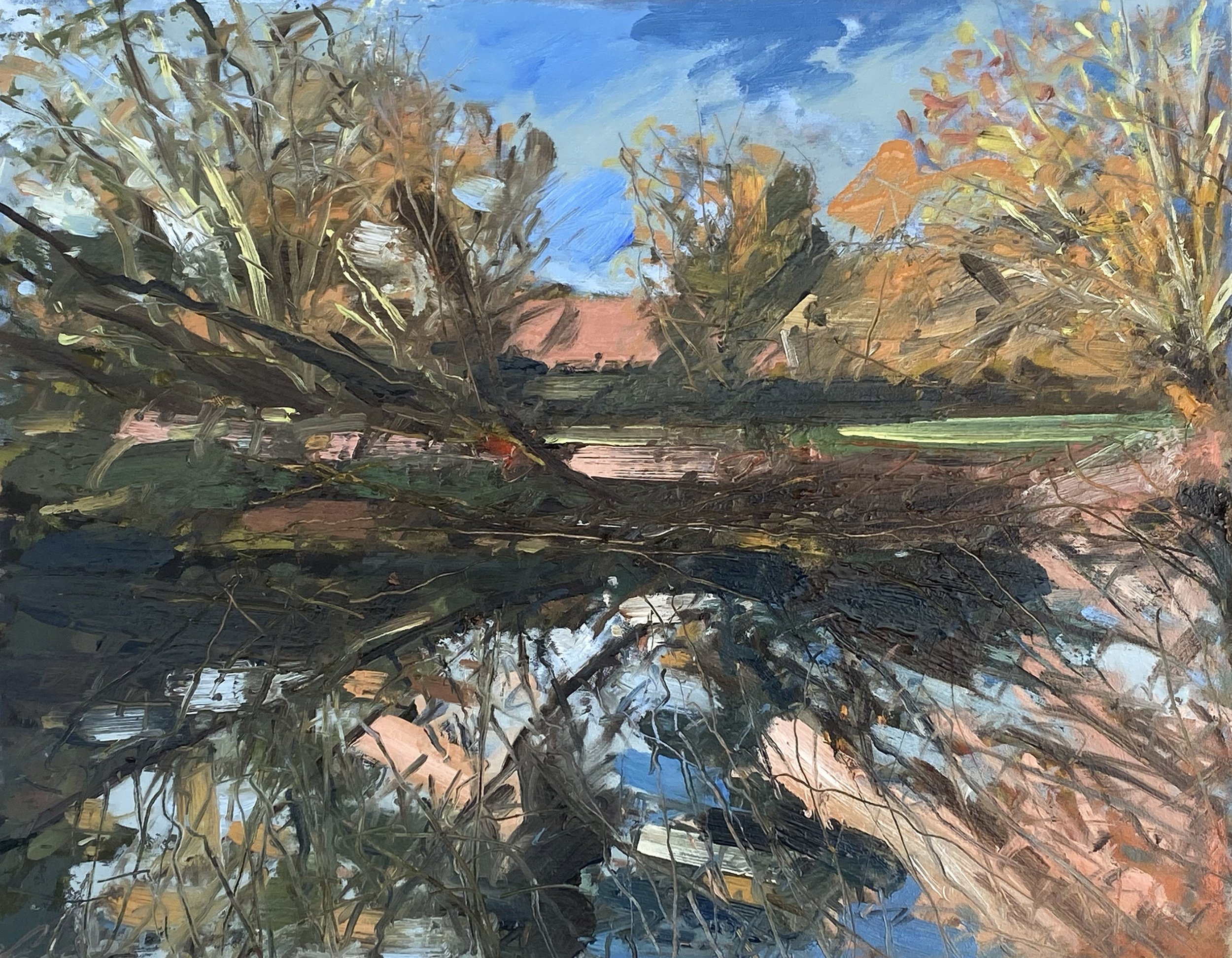 Morning Reflections Along The River, oil on panel, 45cm x 35cm painting size.jpg