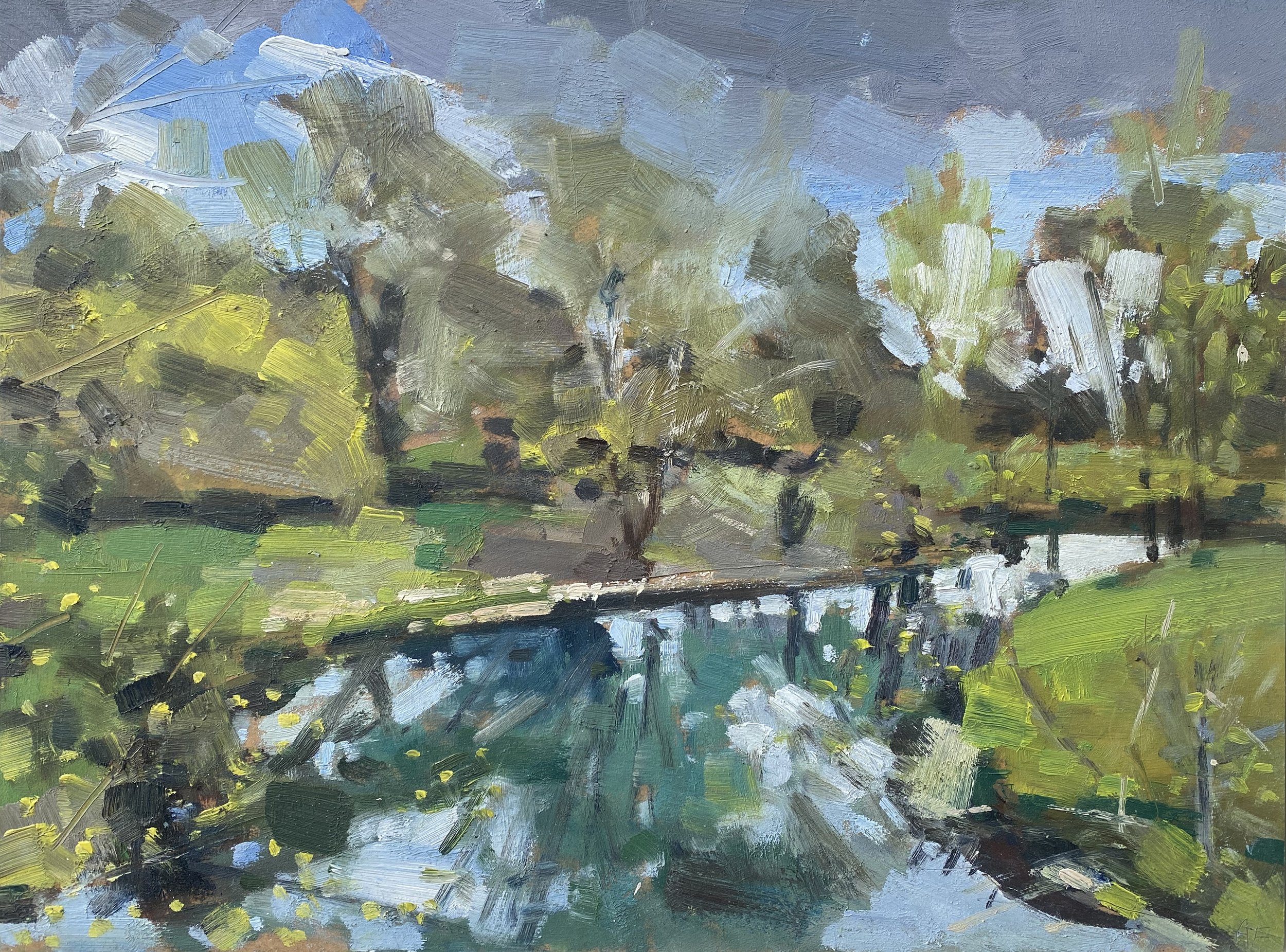 River Reflections, 30cm x 40cm, oil on board.jpg