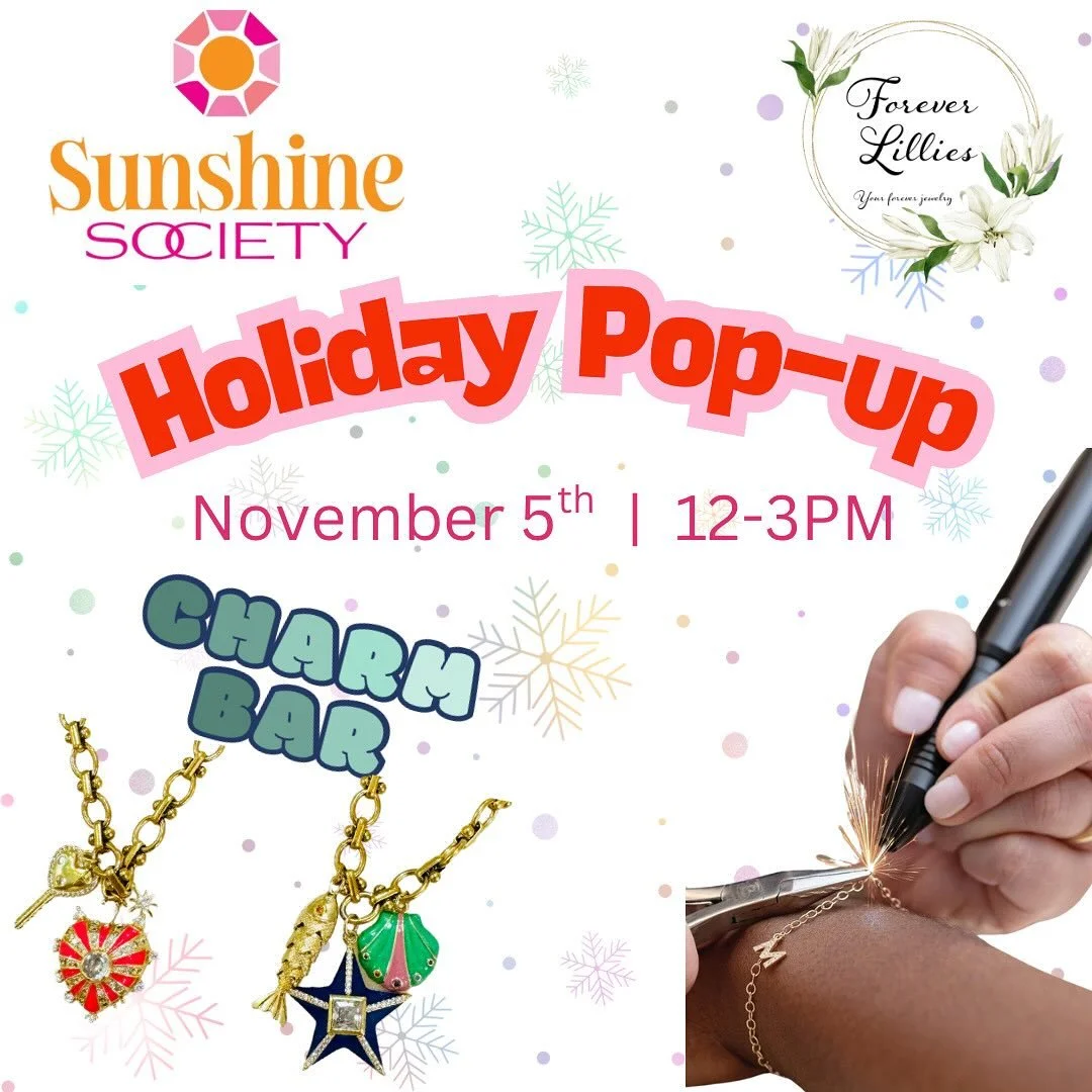 ✨ Holiday Pop-Up Alert! ✨
We&rsquo;re joining @iamsunshinesociety for their Holiday Pop-Up this Tuesday, November 5th from 12&ndash;3PM 🎁

🎄 Come shop, sparkle, and get in the holiday spirit with us at:
📍 11929 Cloverland Ct, Baton Rouge, LA 70809