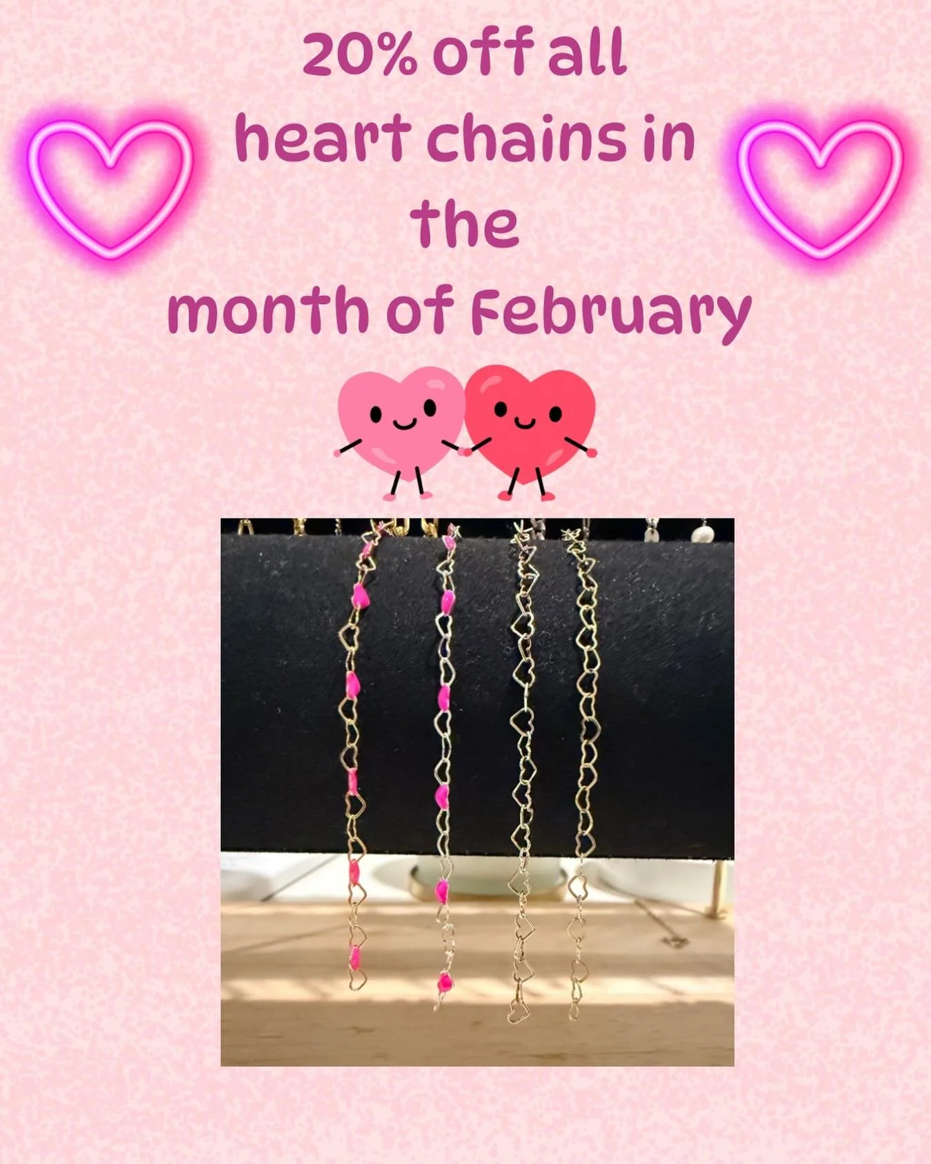 Love is in the details 💕 All heart chains are 20% OFF all February long! Treat yourself or someone you love to a little forever sparkle ✨

DM to book or shop while supplies last 💖

#PermanentJewelry #HeartChain #ValentinesVibes #ForeverLillies