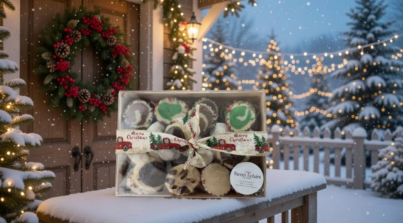 Sweet Eclairs Christmas Butter Cookie Box - Small