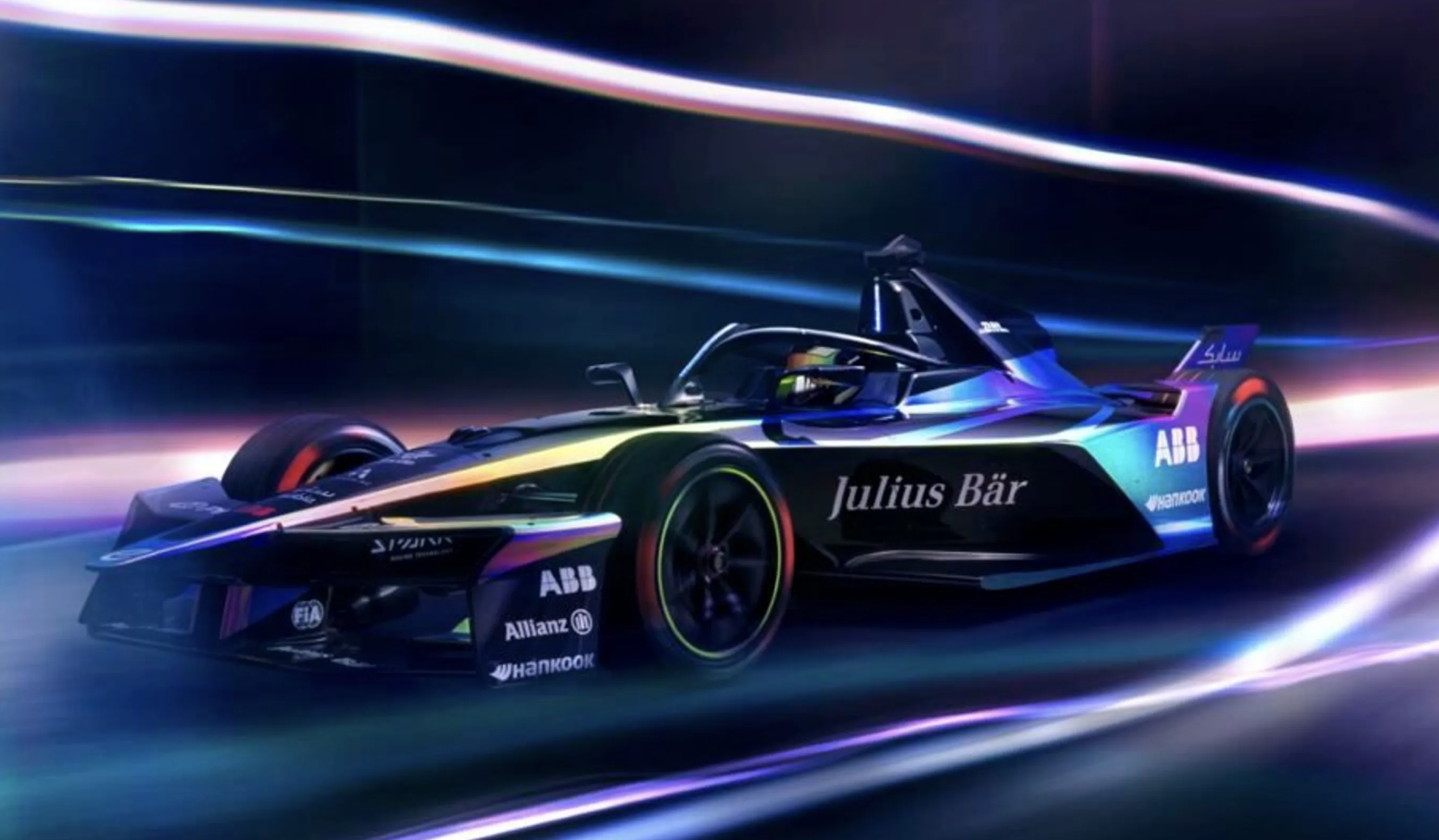 Formula E car on track