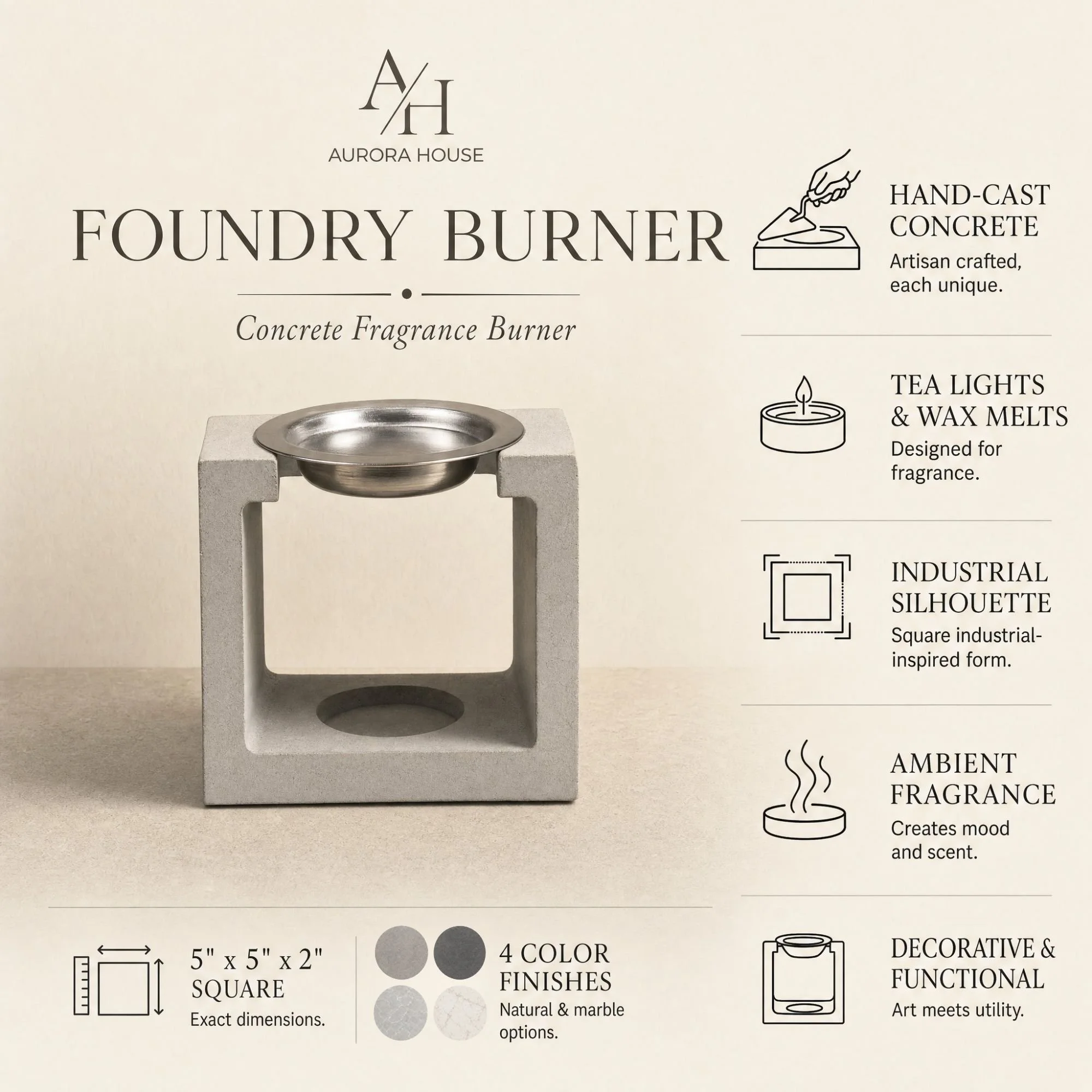The Foundry Burner - Aurora House Candle Company