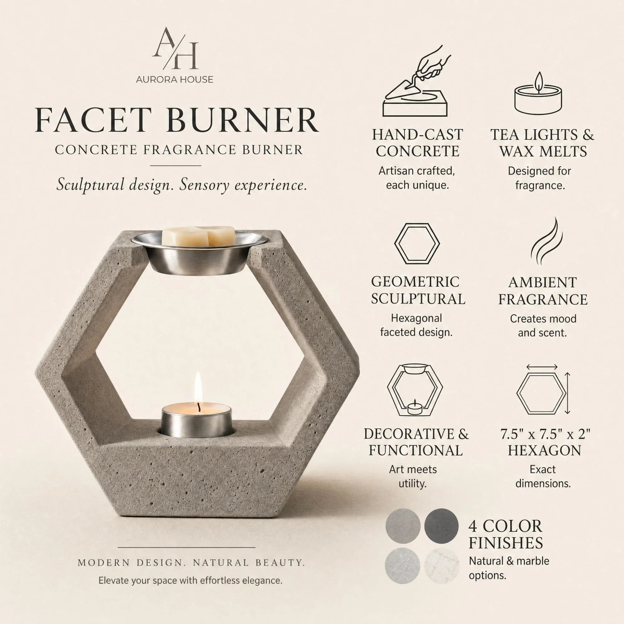 The Facet Burner - Aurora House Candle Company