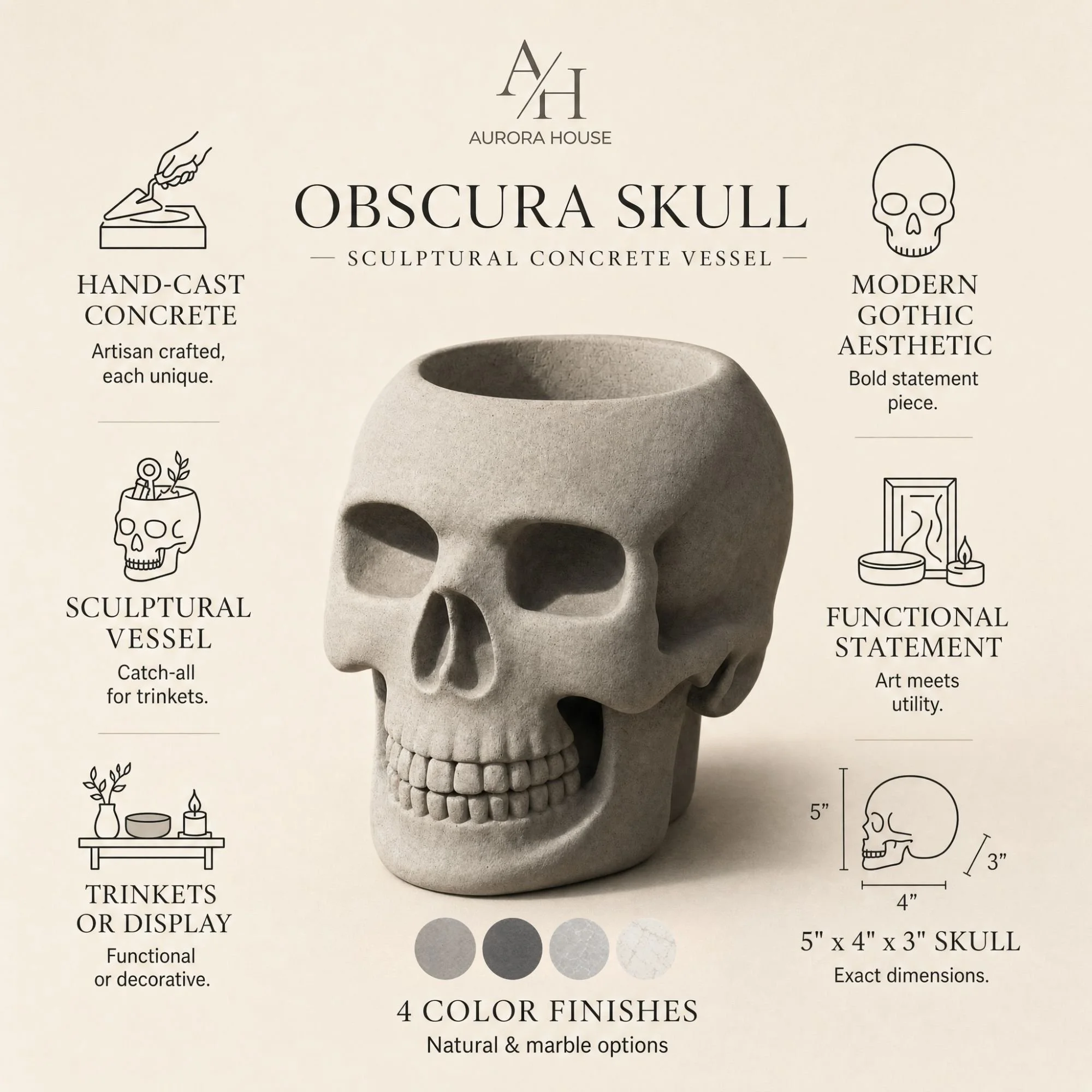 The Obscura Skull - Aurora House Candle Company