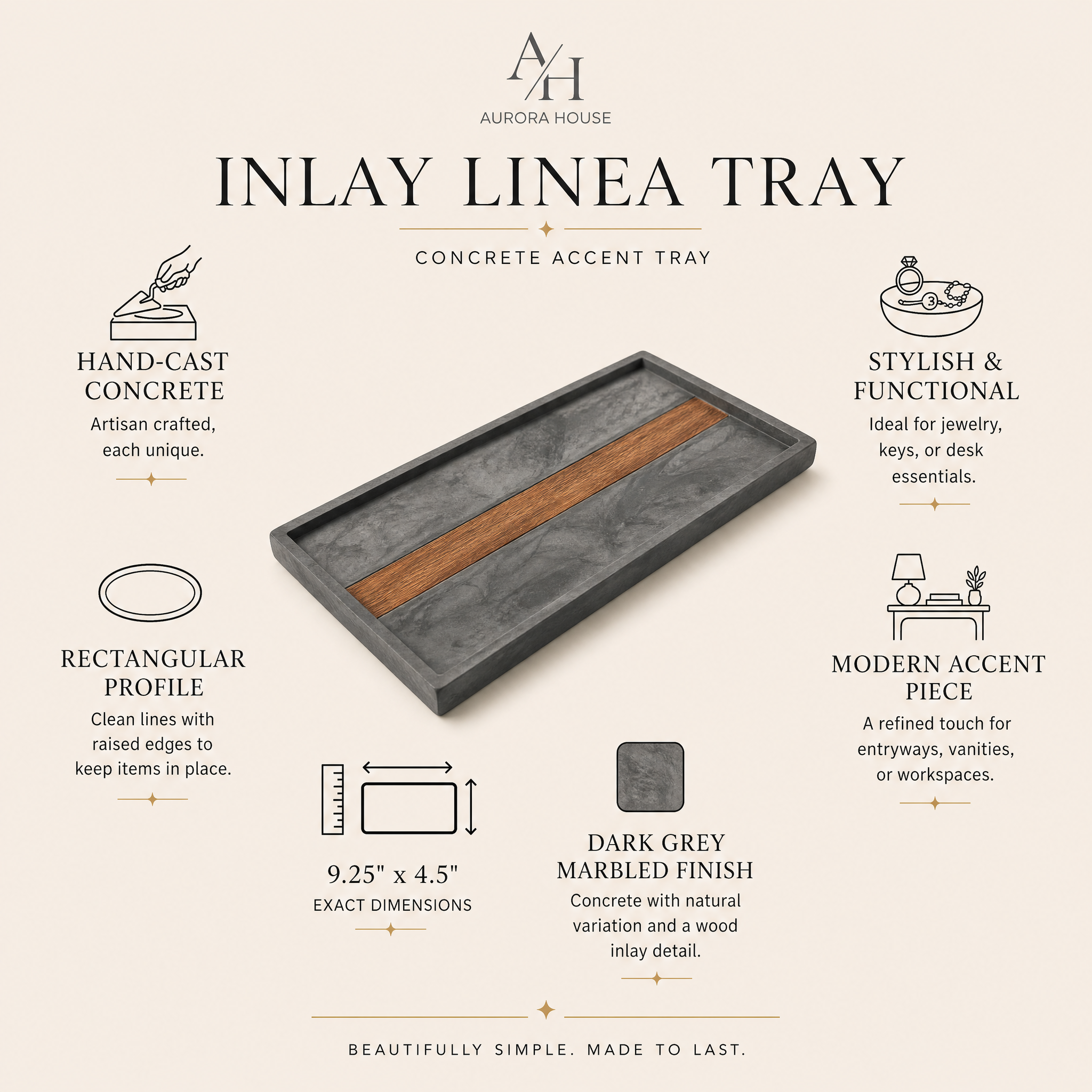 The Inlay Linea Tray - Aurora House Candle Company