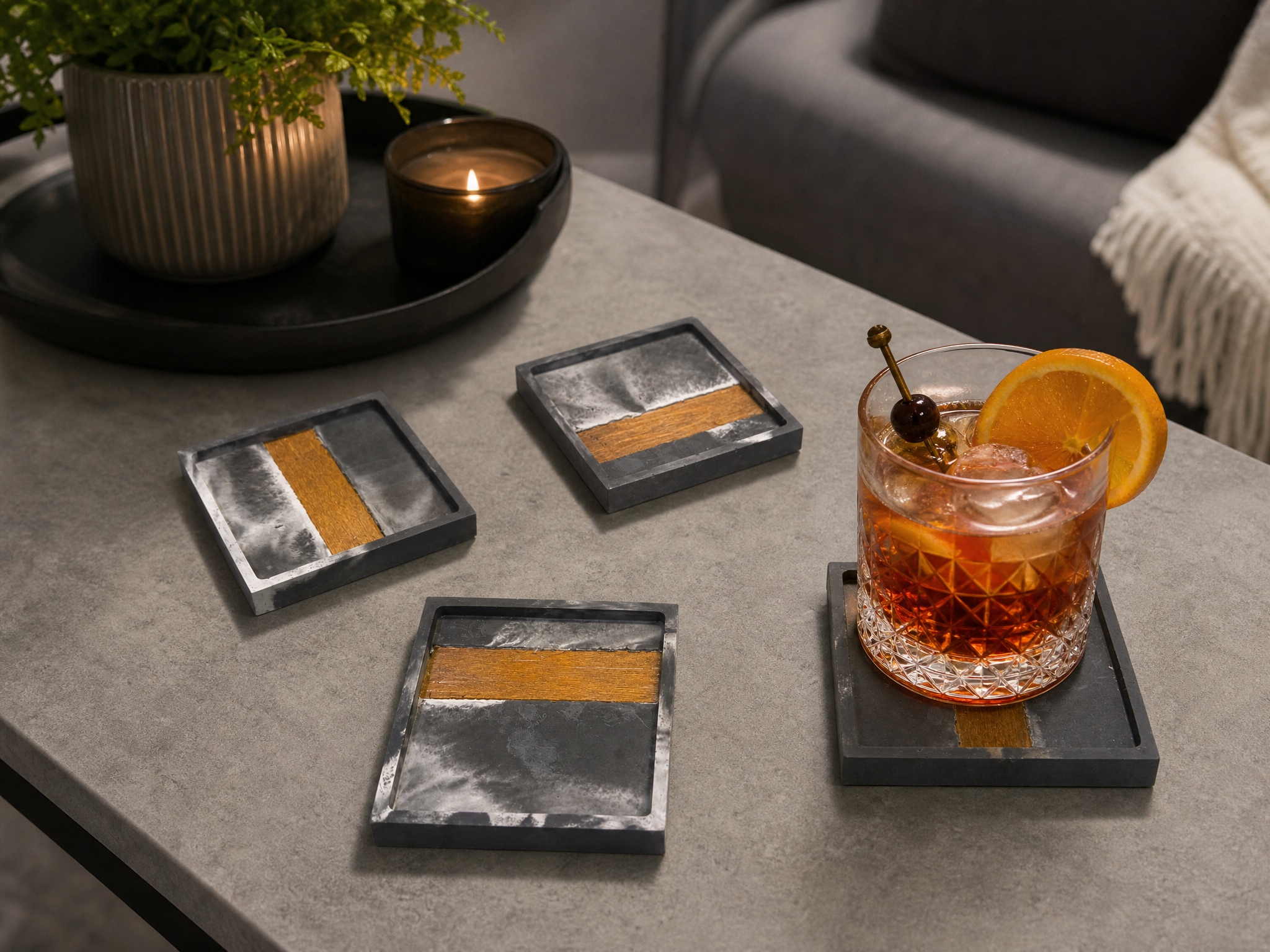 Inlay Coaster Set - Aurora House Candle Company