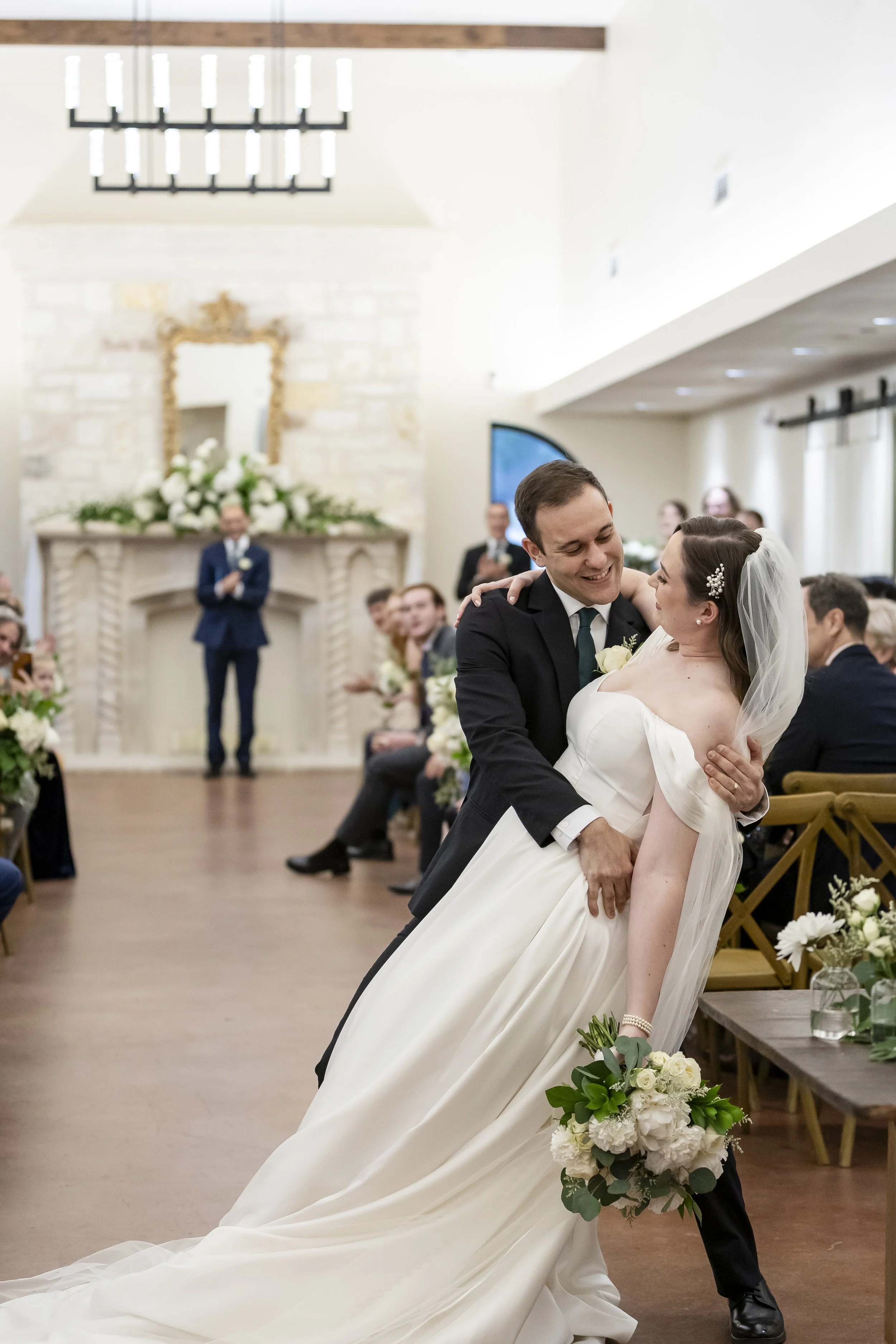 A Classic Winter Wedding with Emerald Green, Black &amp; White Elegance