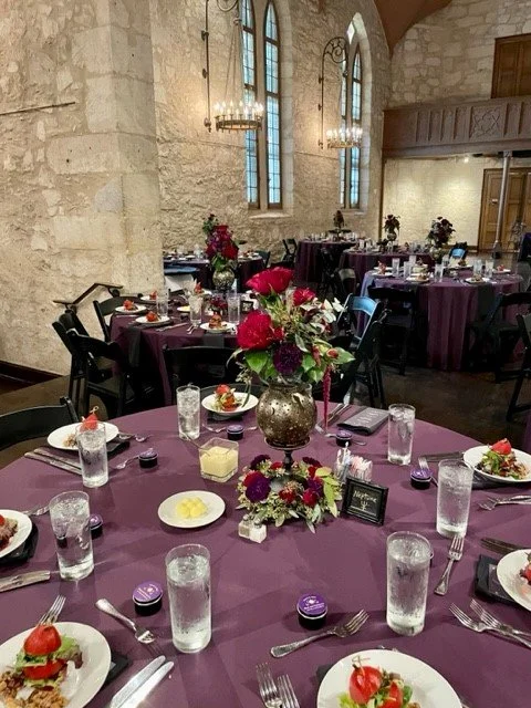 Deep Purple reception decor at San Antonio Venue