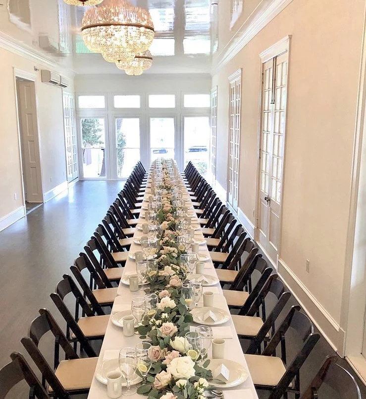 Single Long table for small intimate wedding at Woodbine Mansion
