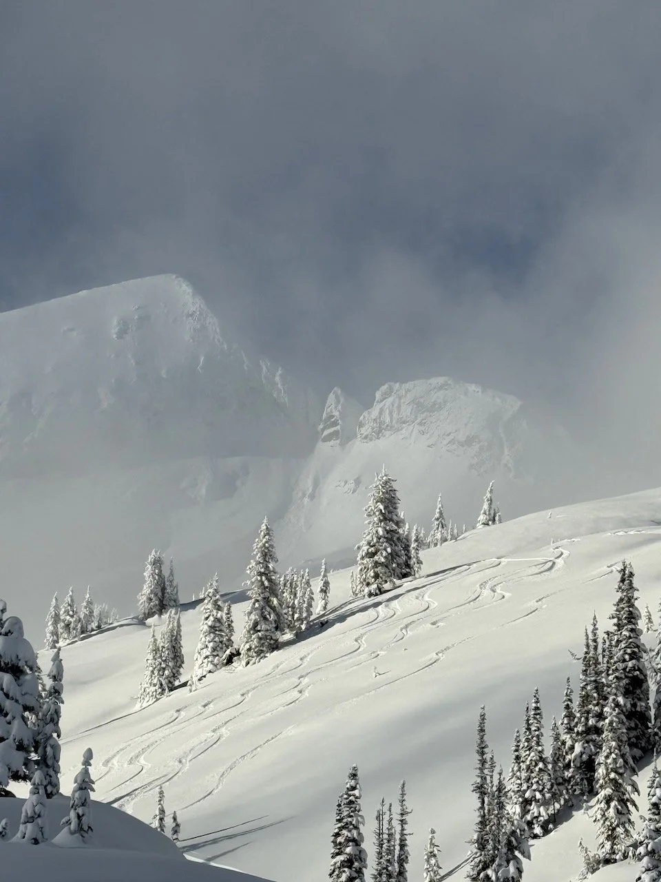 A rare sunny day in the alpine around Sol Mountain Lodge in BC's Monashees
