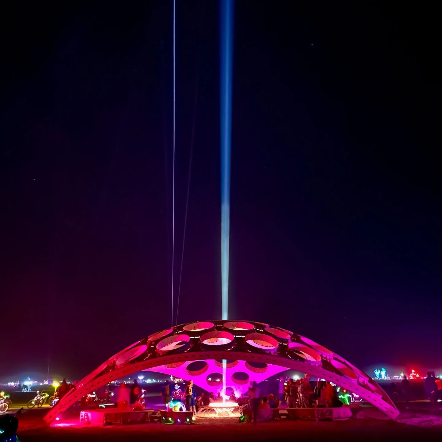 I'm happy to report that Eye to the Sky was a great success at Burning Man 2025. Despite all adversity; sandstorms, rain, electrical troubles, and more, our amazing and resilient team was able to pull off the vision for the structure to create a livi