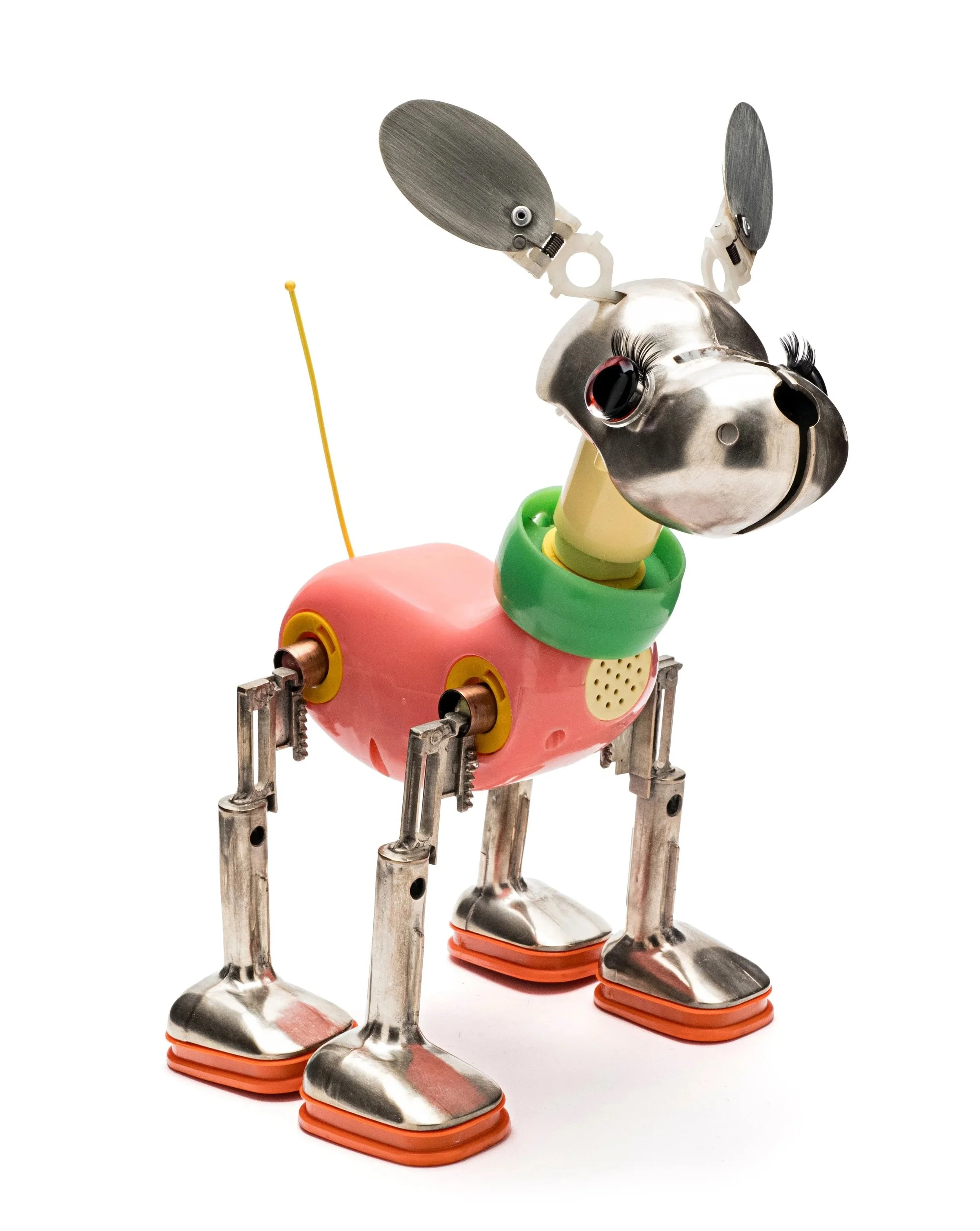 HZ-071102 (aka Pink), 2023, sterling silver, bronze, steel, silver nitrate, copper, plastic, 11" x 7" x 10.25"