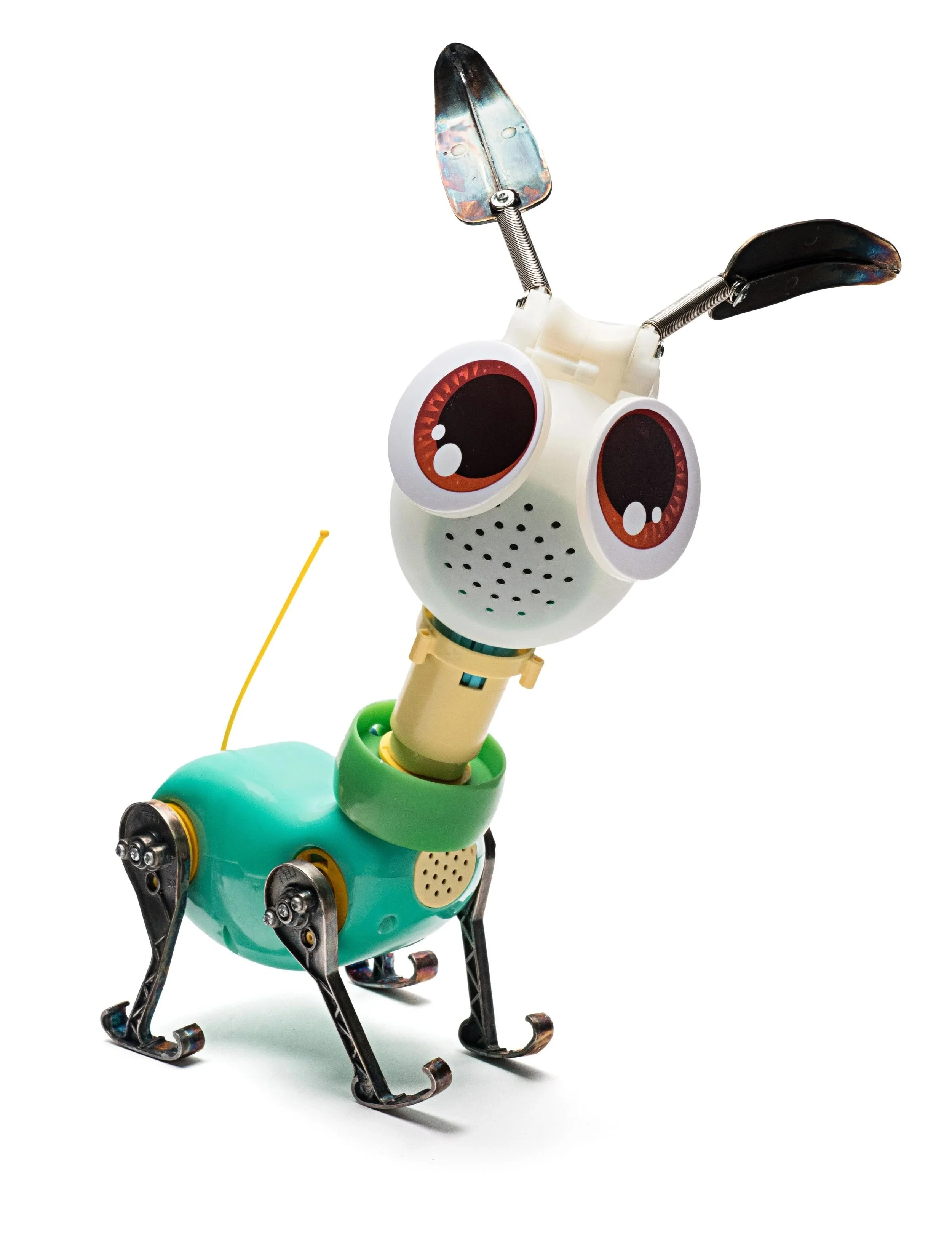 QC-18 (aka Circle), 2023, sterling silver, steel, plastic, 13" x 10" x 7"