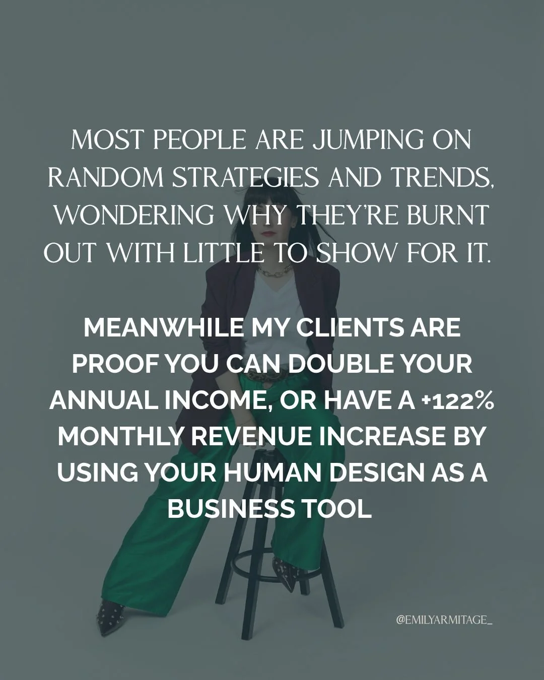 I see two things happening right now ⬇

Some people are being very strategic but that strategy isn&rsquo;t based on anything apart from the intended result. Any strategy works. Whether it works in alignment with who you are, doesn&rsquo;t leave you a