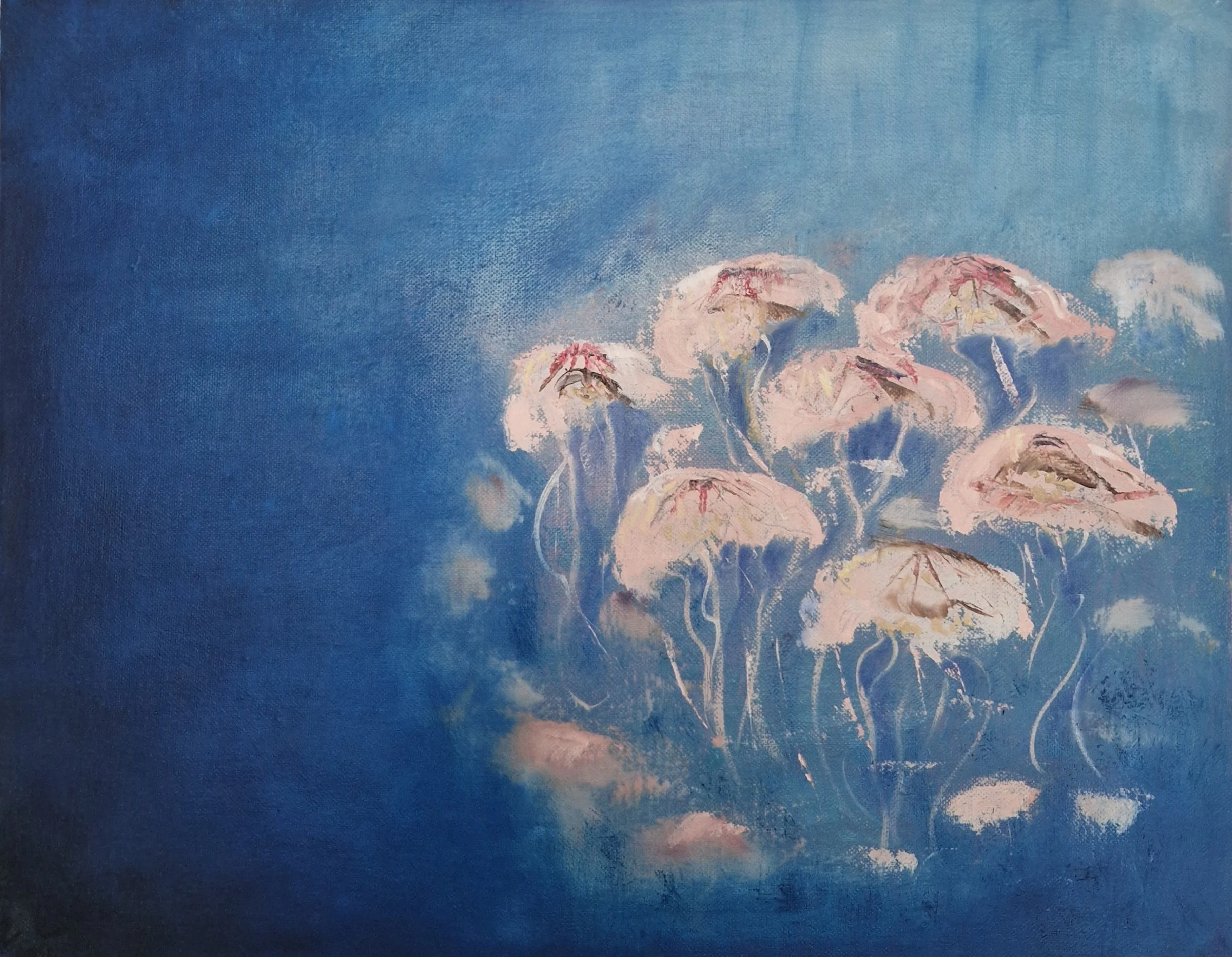 Ethereal bloom, oil on deep edge canvas, 36 x 46cm: €450